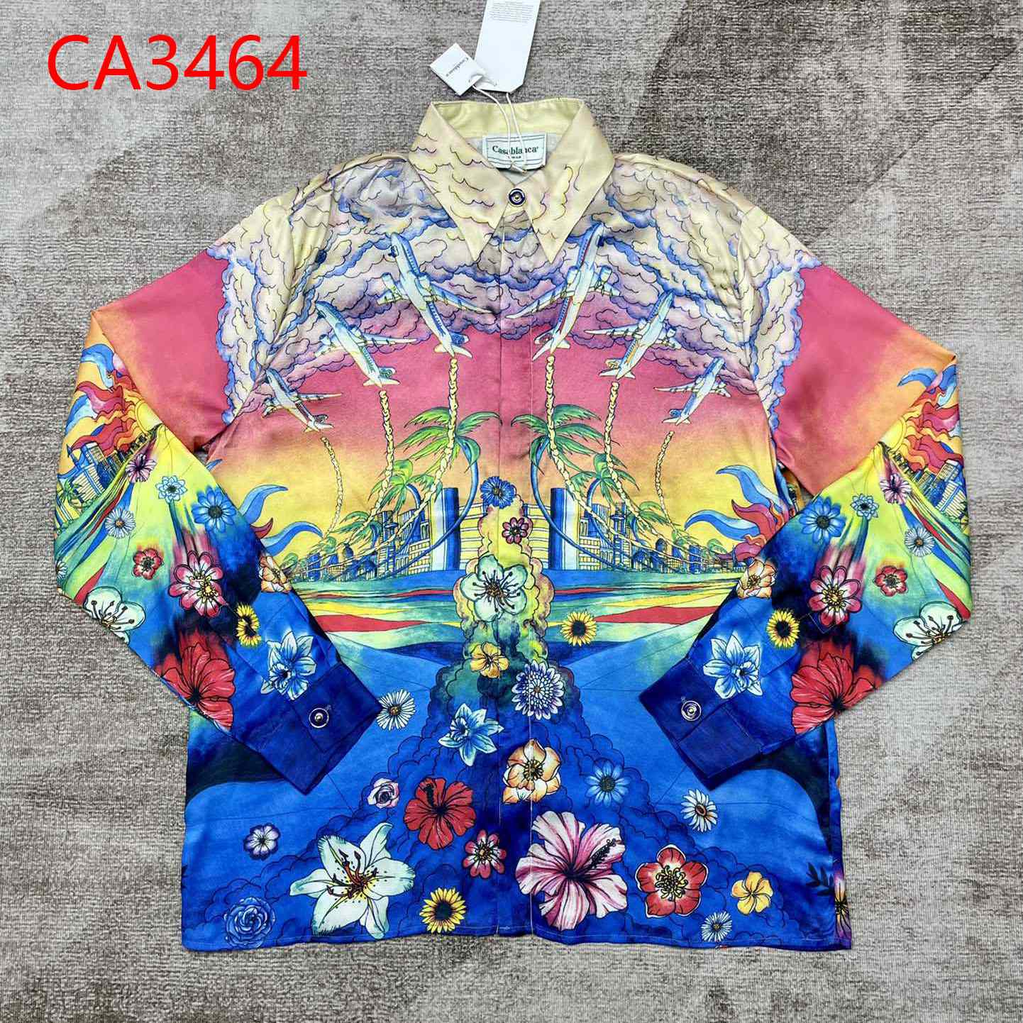 Casablanca Graphic-Print Silk Shirt  CA3464 - PerfectKickZ