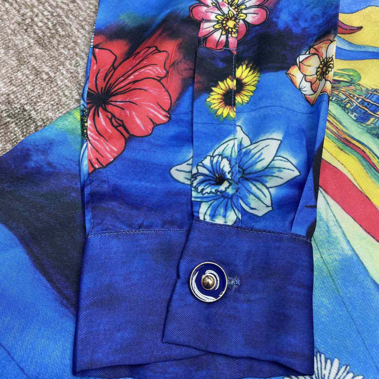 Casablanca Graphic-Print Silk Shirt  CA3464 - PerfectKickZ