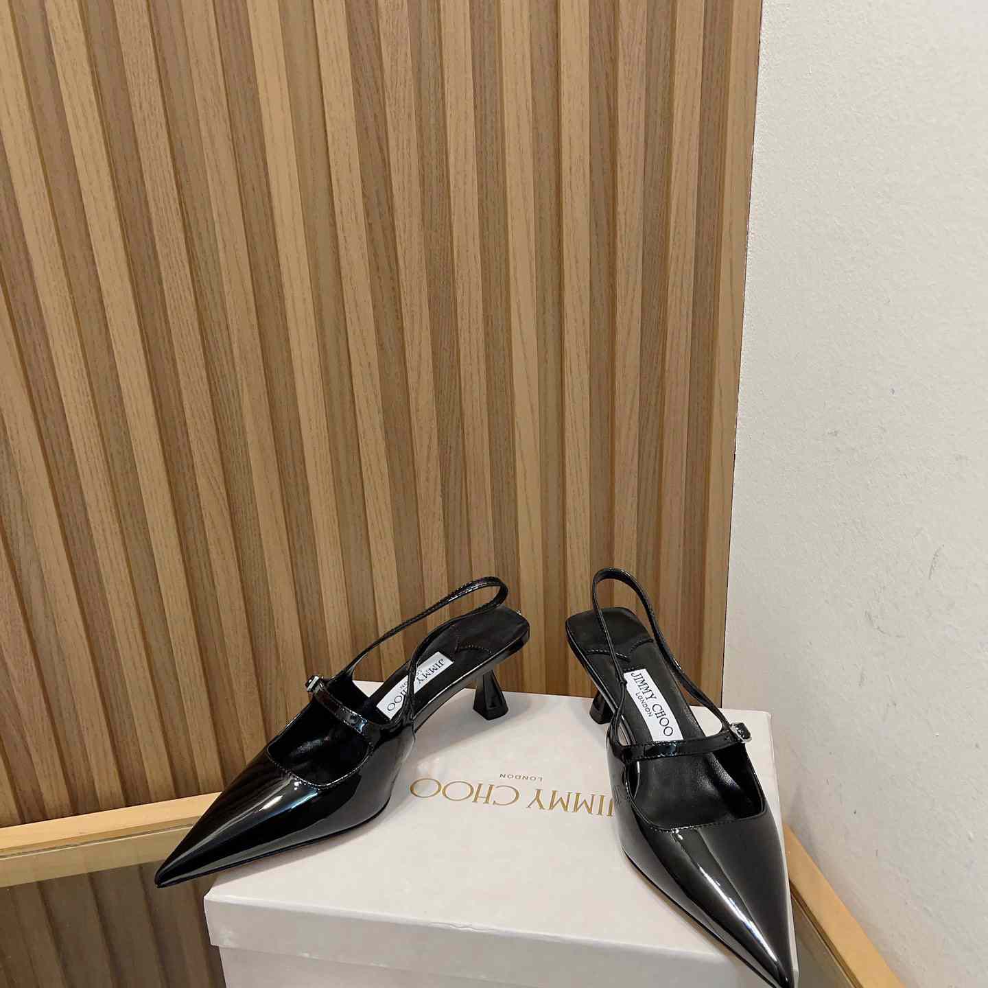 Jimmy Choo Didi 45 Black Patent Leather Pointed Pumps - PerfectKickZ