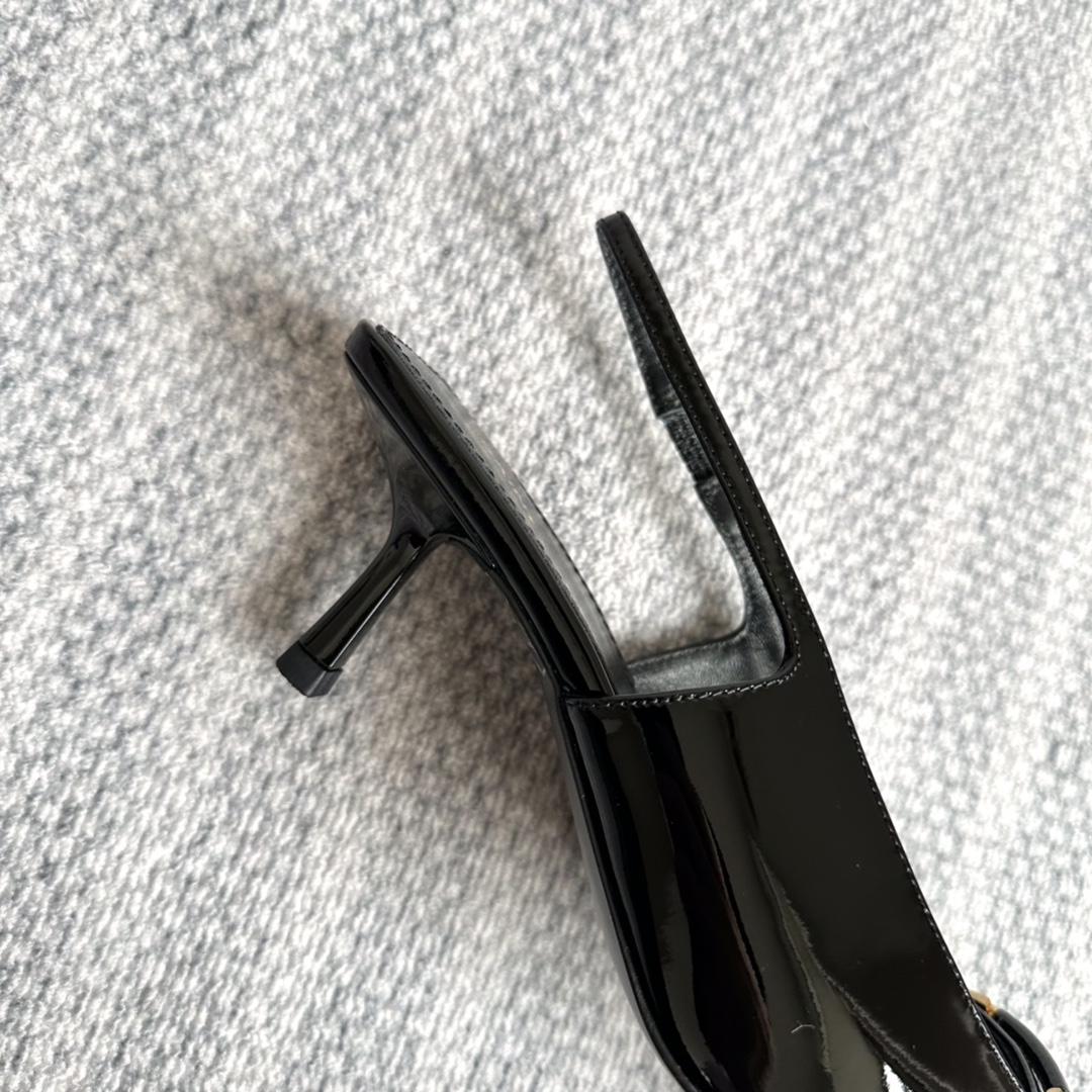 Saint Laurent Carine Slingback Pumps In Patent Leather - PerfectKickZ
