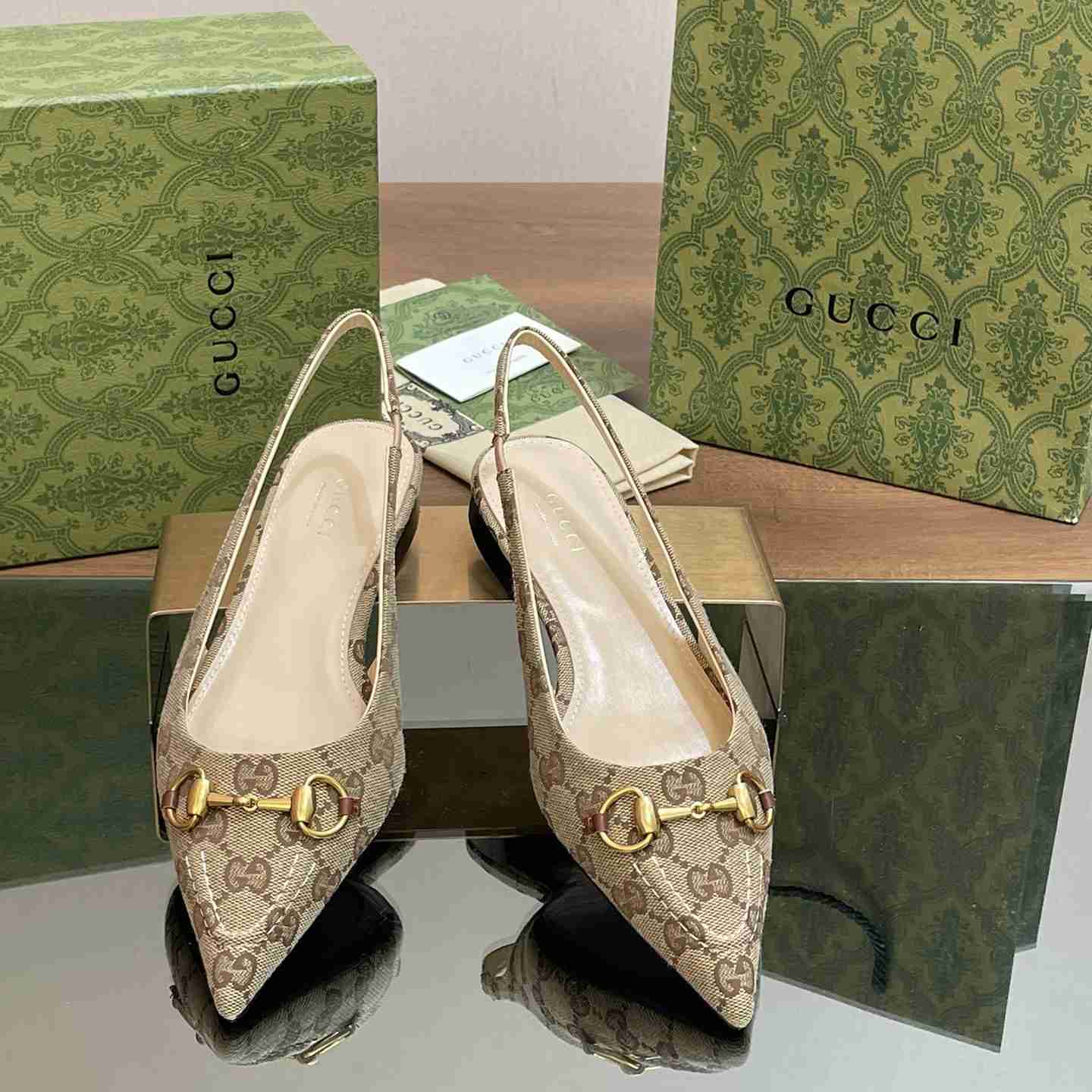 Gucci Women's Horsebit Slingback Ballet Flat - PerfectKickZ