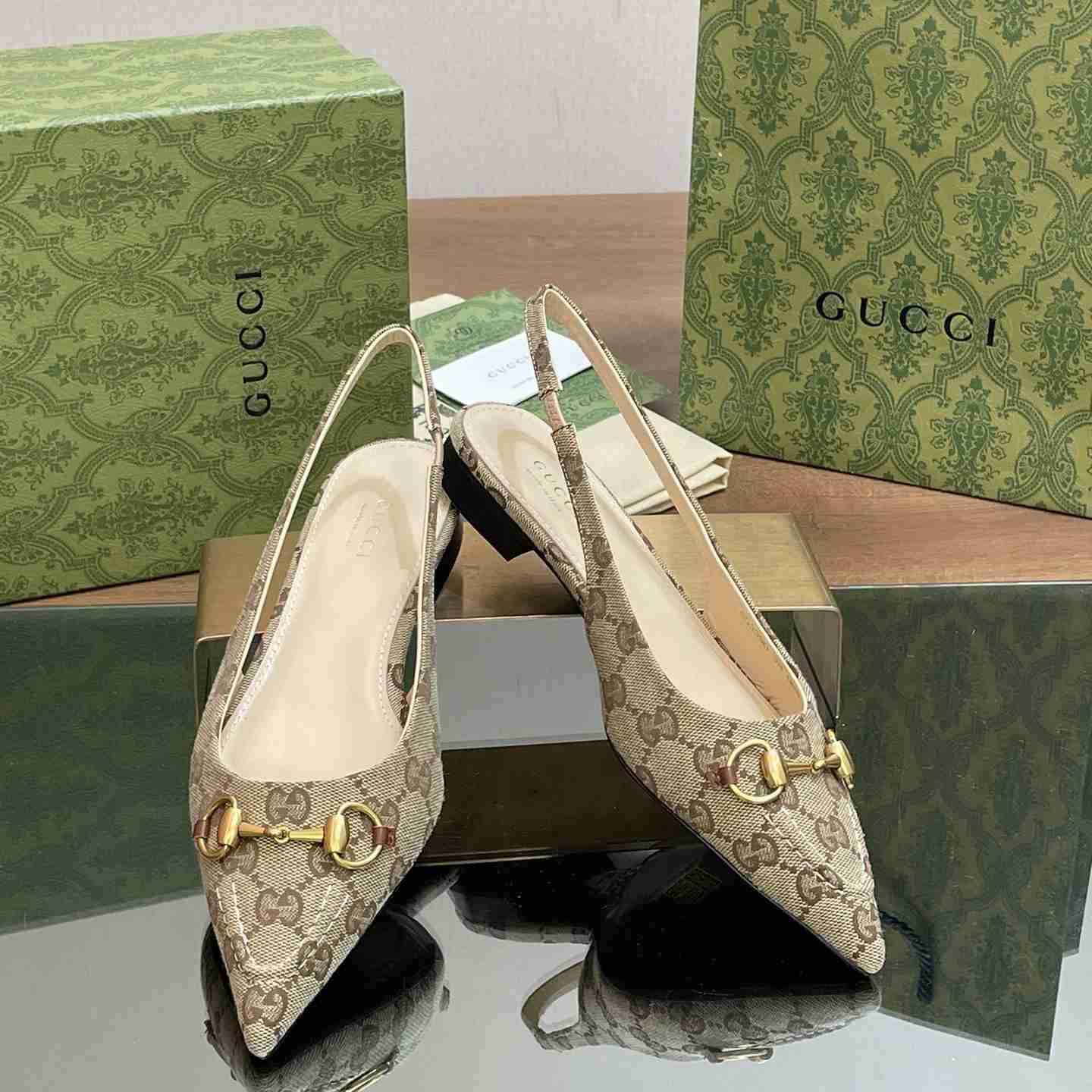 Gucci Women's Horsebit Slingback Ballet Flat - PerfectKickZ