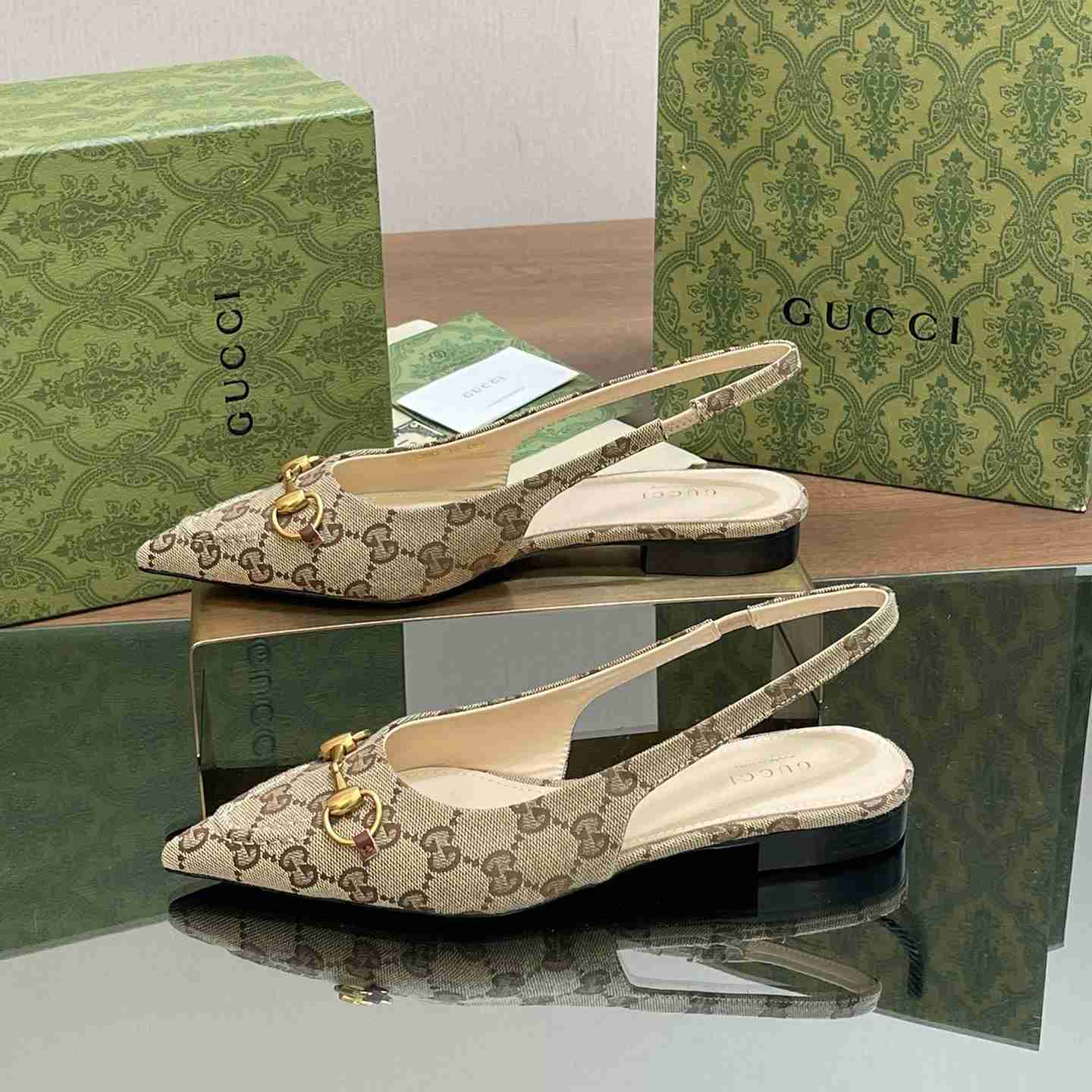 Gucci Women's Horsebit Slingback Ballet Flat - PerfectKickZ