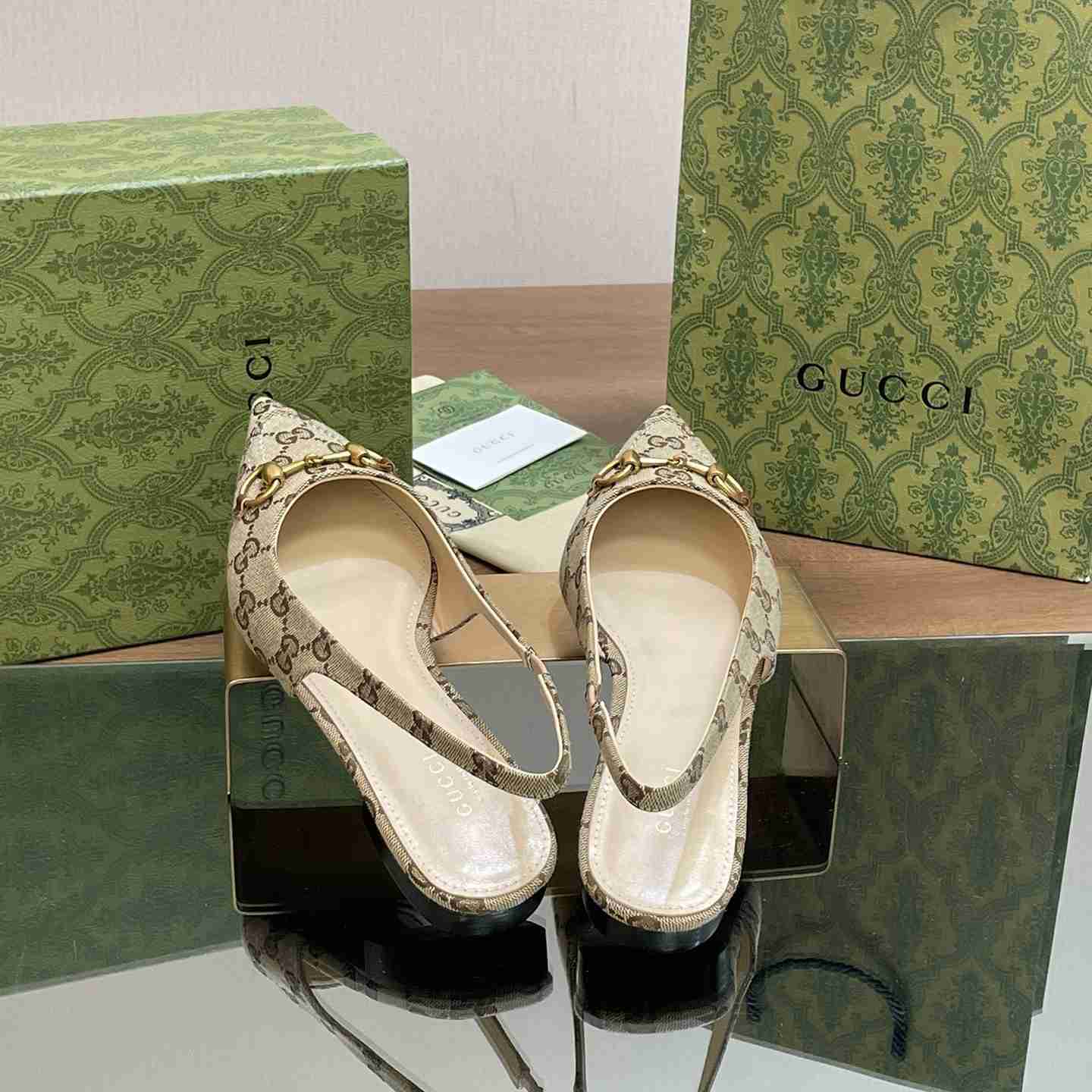 Gucci Women's Horsebit Slingback Ballet Flat - PerfectKickZ