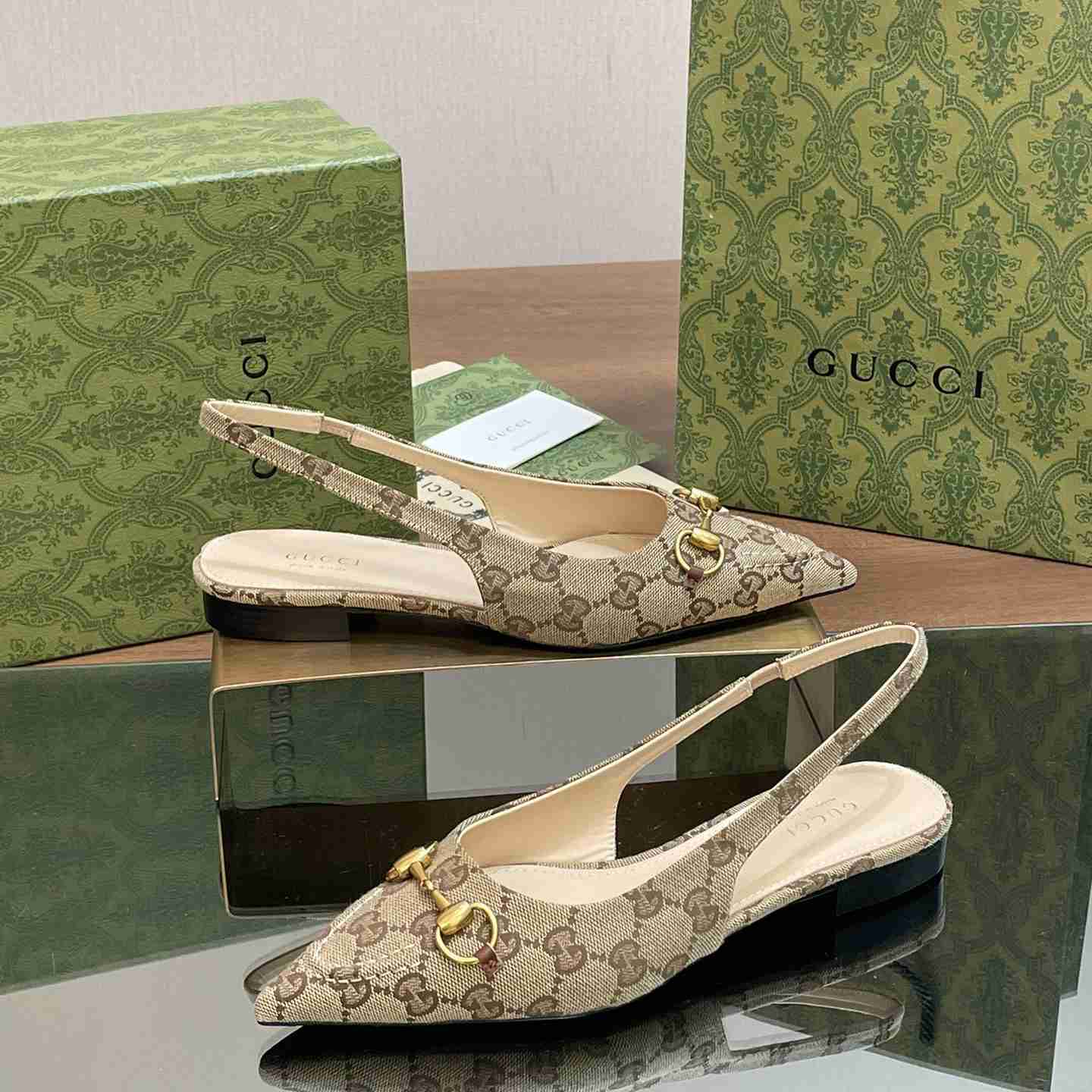 Gucci Women's Horsebit Slingback Ballet Flat - PerfectKickZ