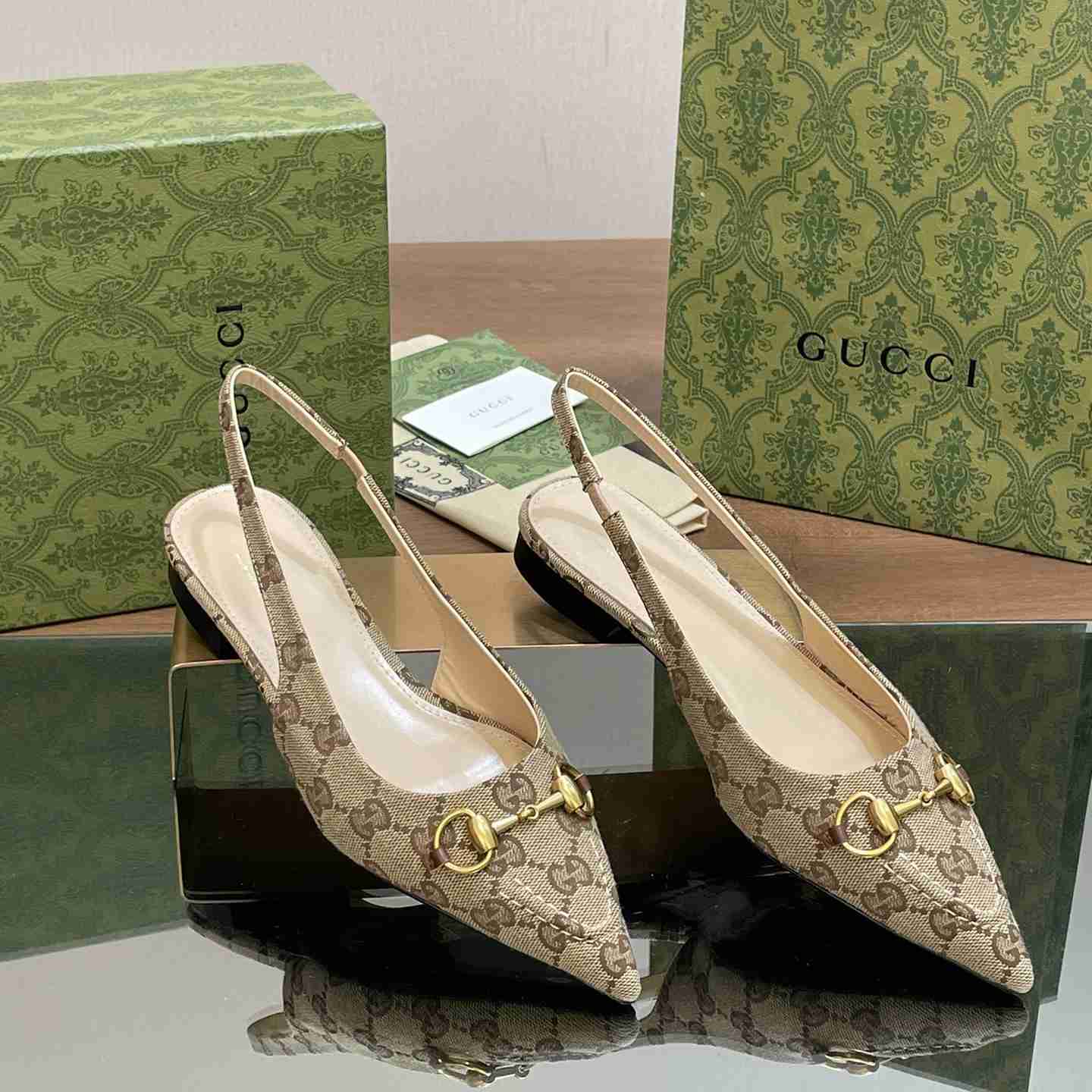 Gucci Women's Horsebit Slingback Ballet Flat - PerfectKickZ