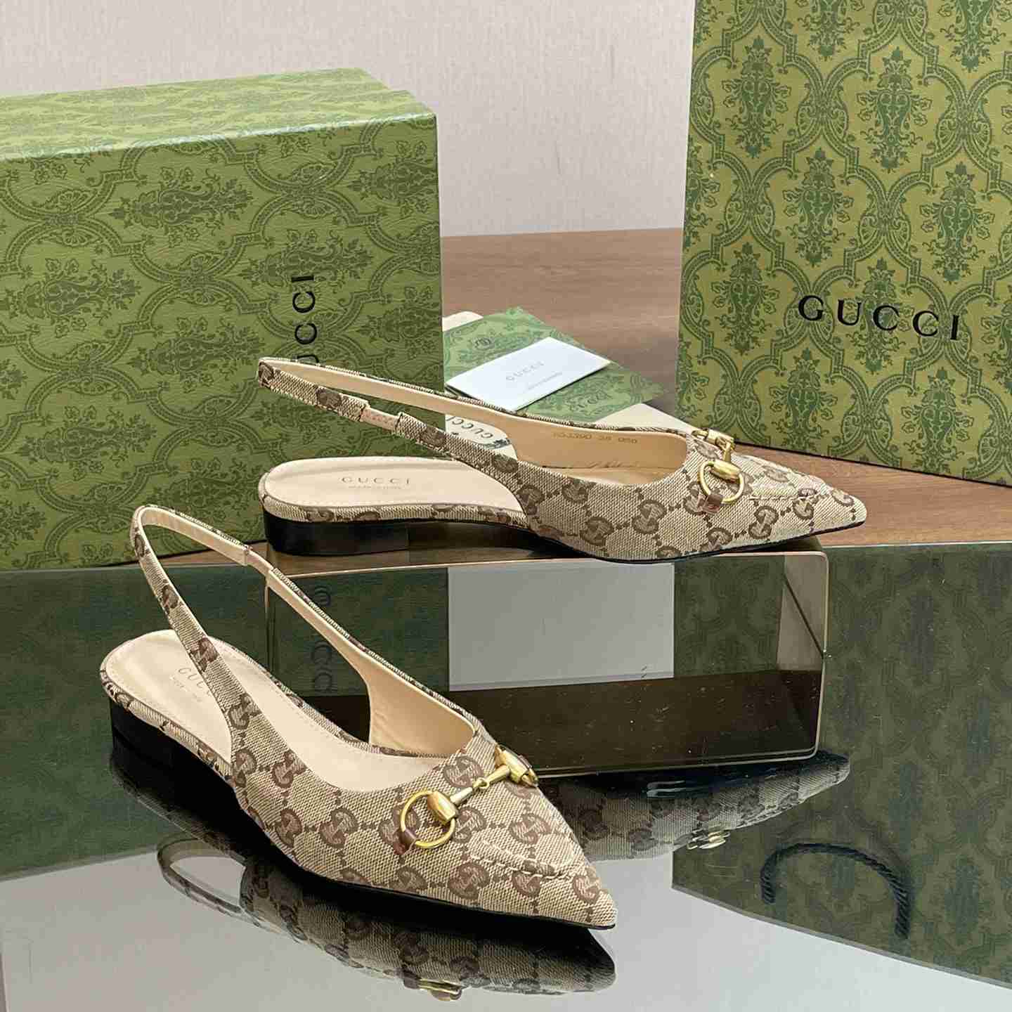 Gucci Women's Horsebit Slingback Ballet Flat - PerfectKickZ