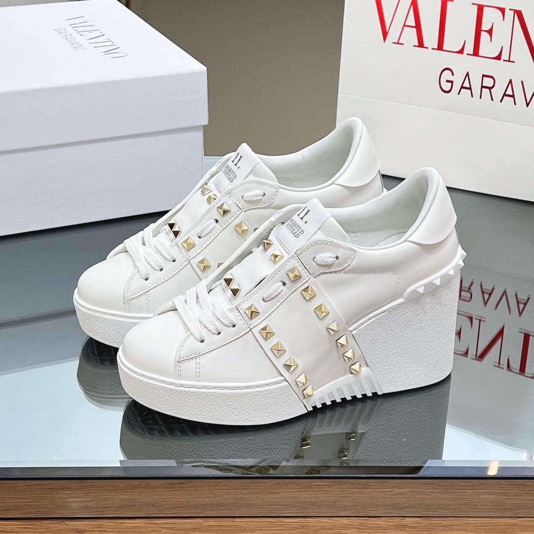 Valenti Open Disco Wedge Sneaker In Calfskin  85mm - PerfectKickZ