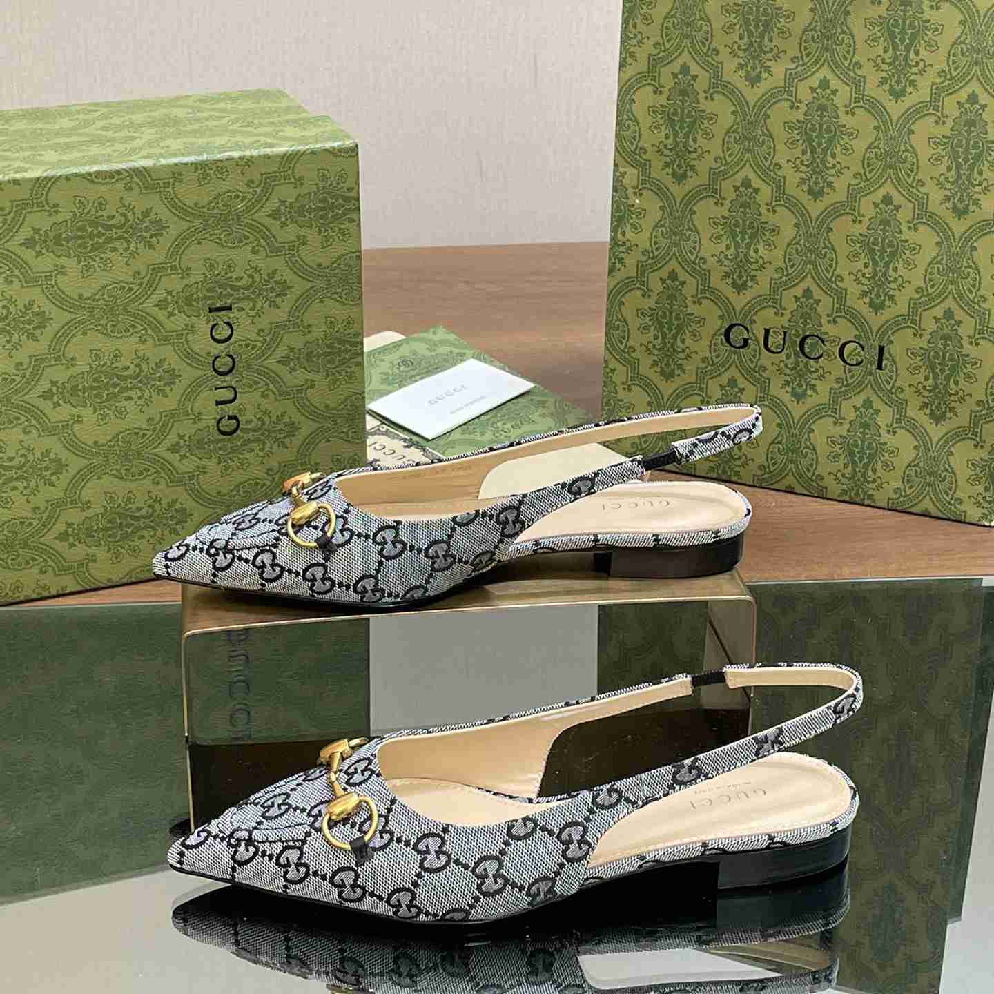 Gucci Women's Horsebit Slingback Ballet Flat - PerfectKickZ