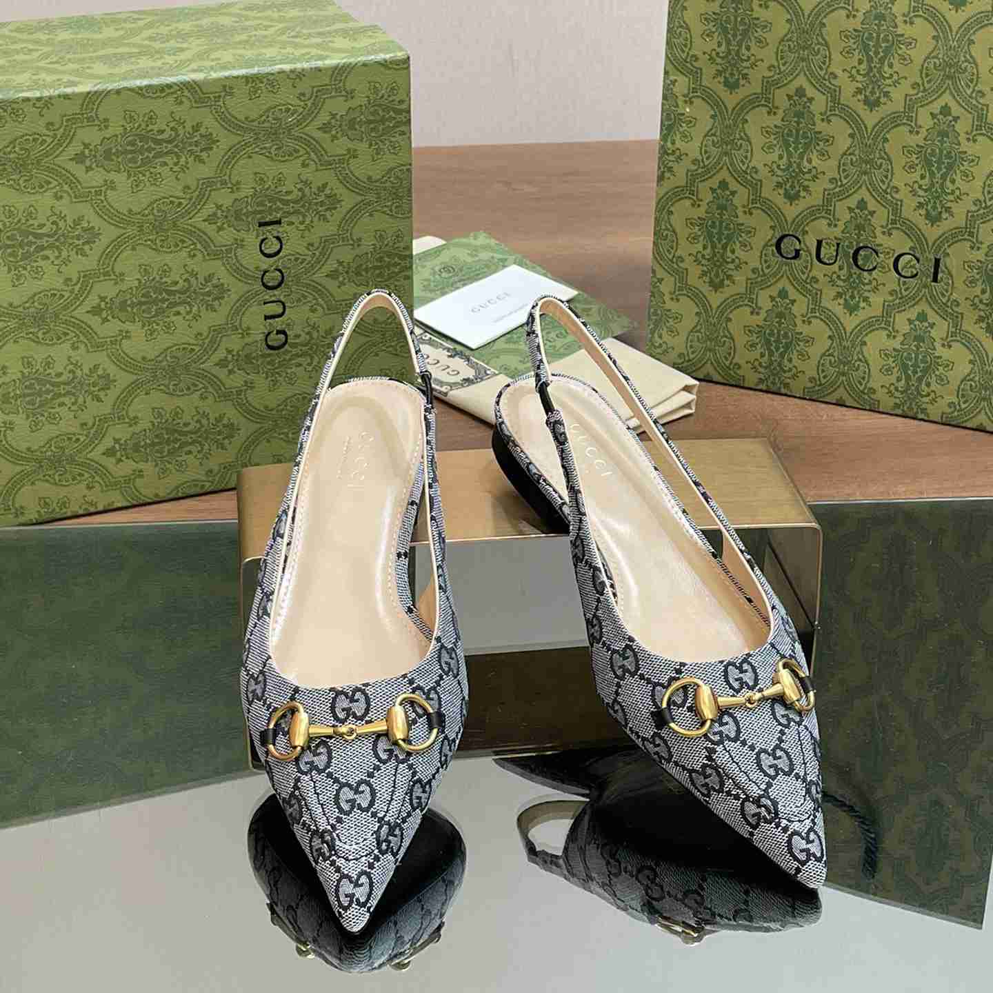 Gucci Women's Horsebit Slingback Ballet Flat - PerfectKickZ