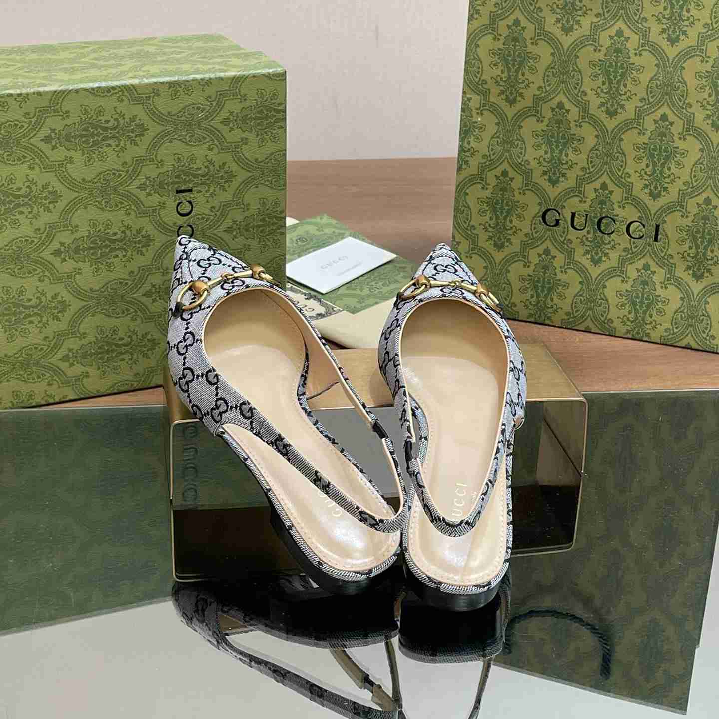 Gucci Women's Horsebit Slingback Ballet Flat - PerfectKickZ