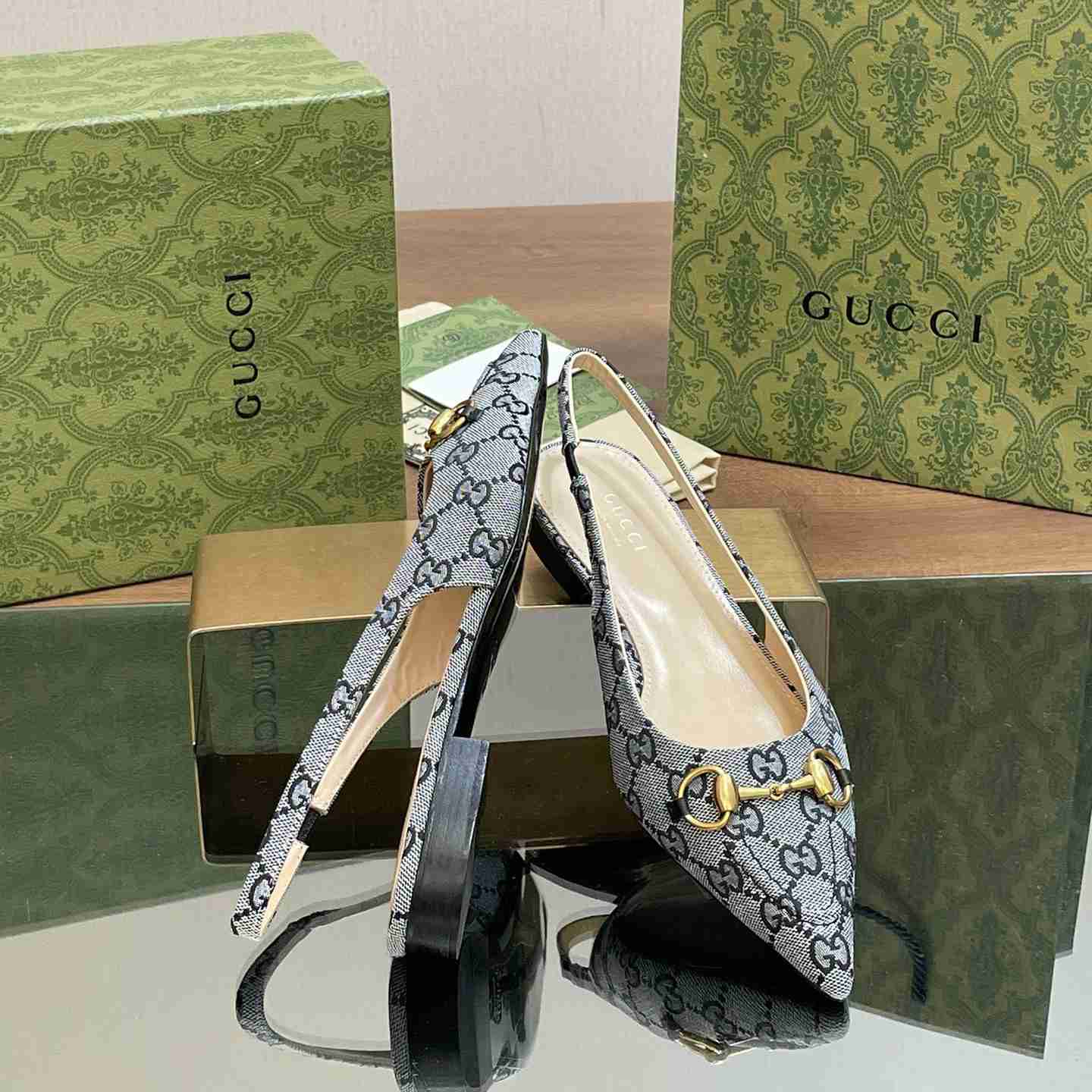 Gucci Women's Horsebit Slingback Ballet Flat - PerfectKickZ