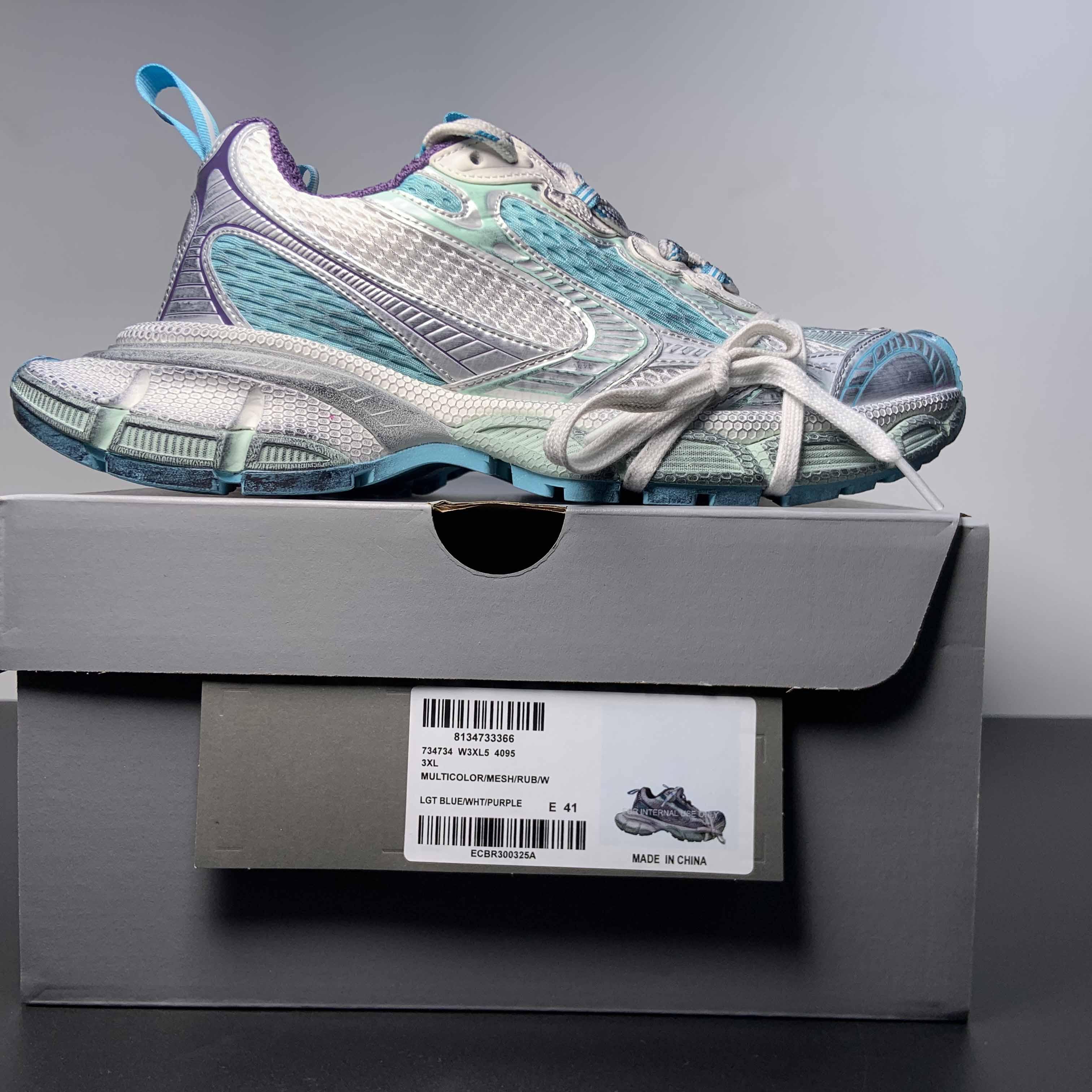 Balenciaga 3XL Sneaker In Light Blue/White/Purple  - PerfectKickZ