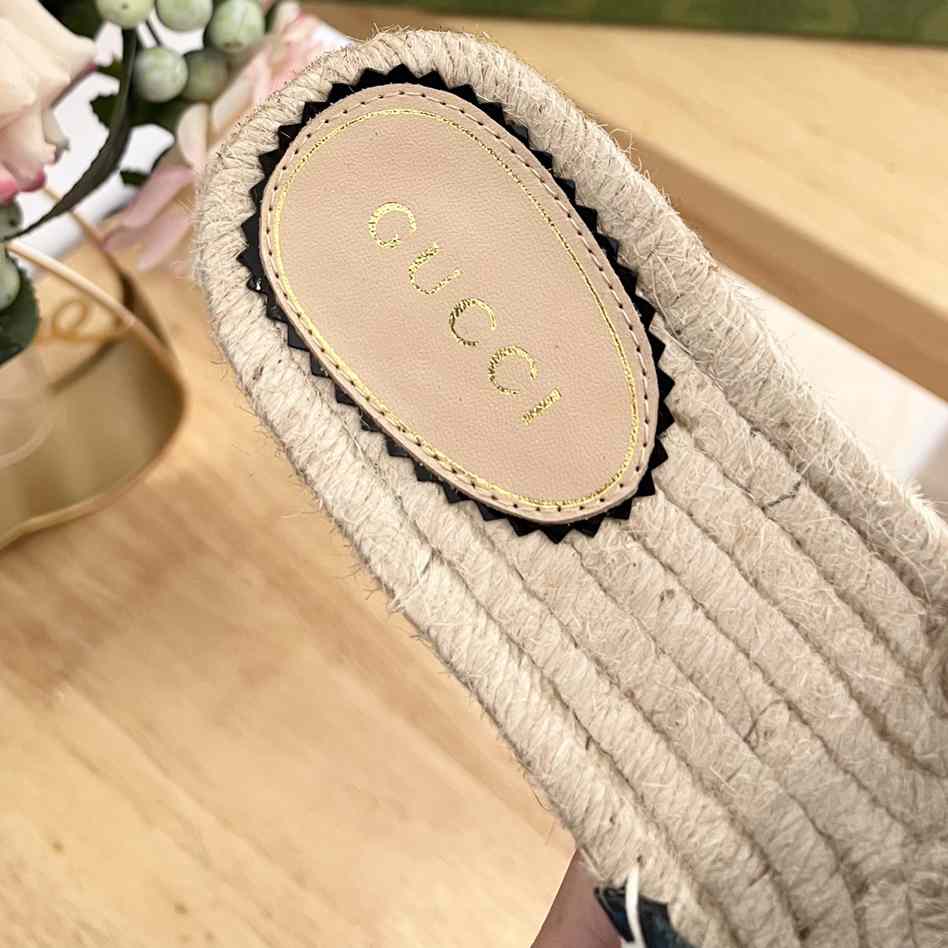 Gucci Women's Slide Espadrille With GG Crystals - PerfectKickZ