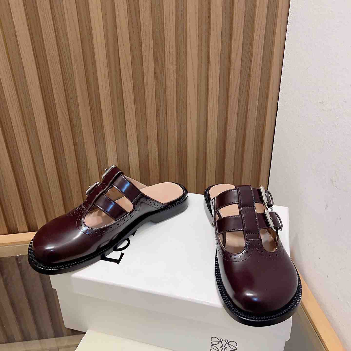 Loewe Campo Mary Jane Mule In Calfskin - PerfectKickZ