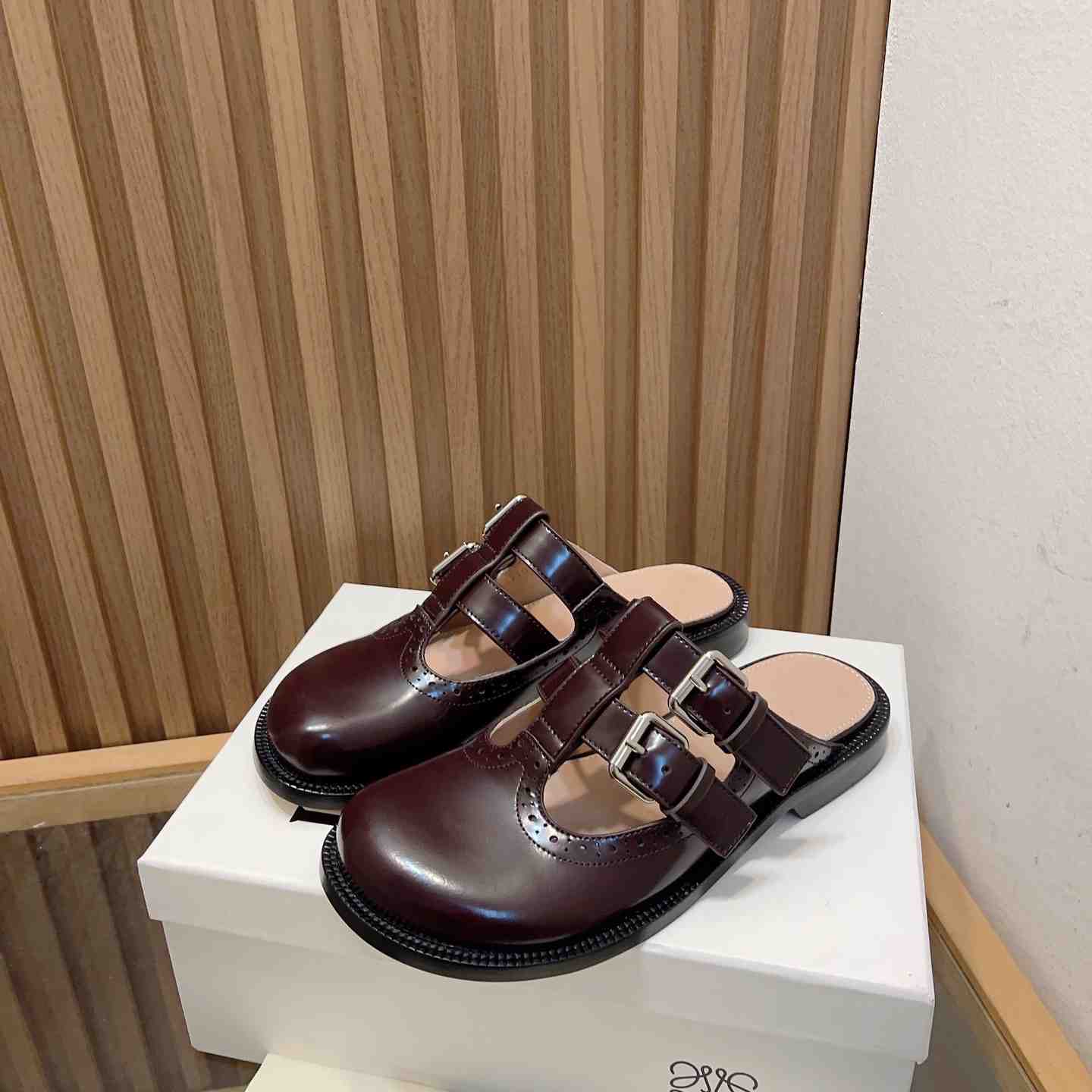 Loewe Campo Mary Jane Mule In Calfskin - PerfectKickZ