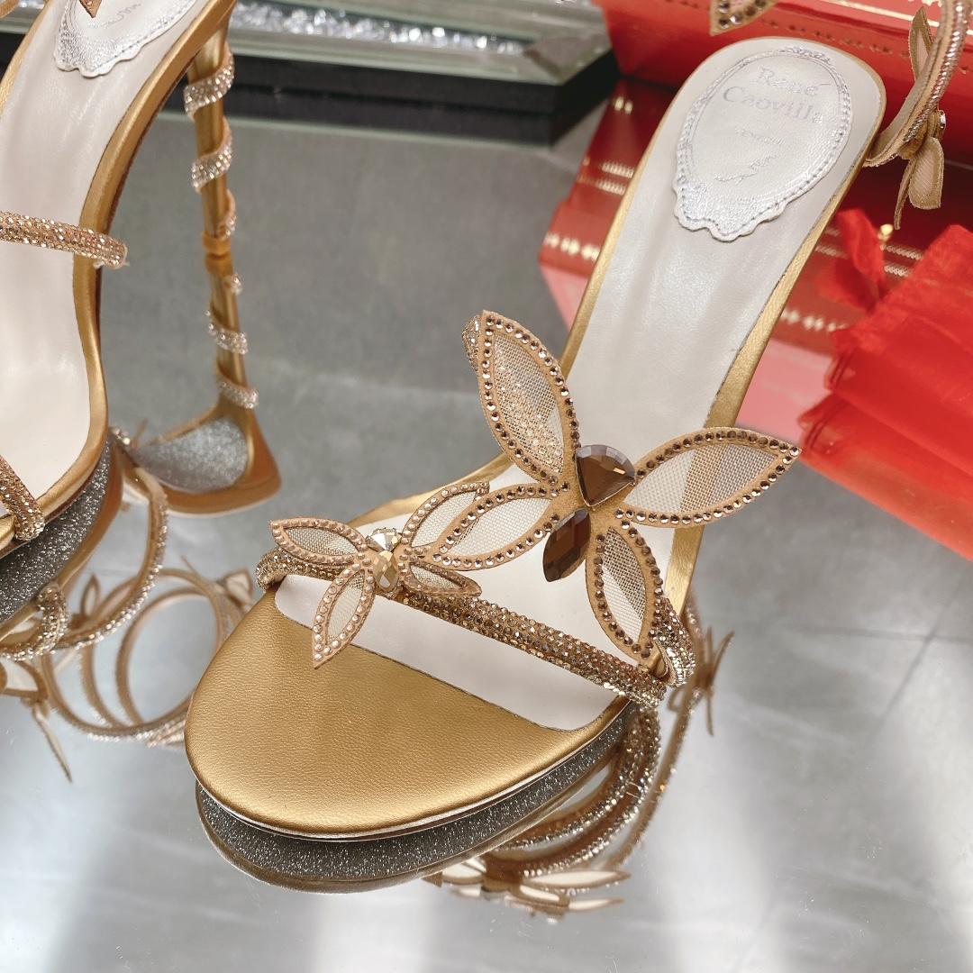 Rene Caovilla Butterflies Crystal-embellished High Sandals    95mm - PerfectKickZ