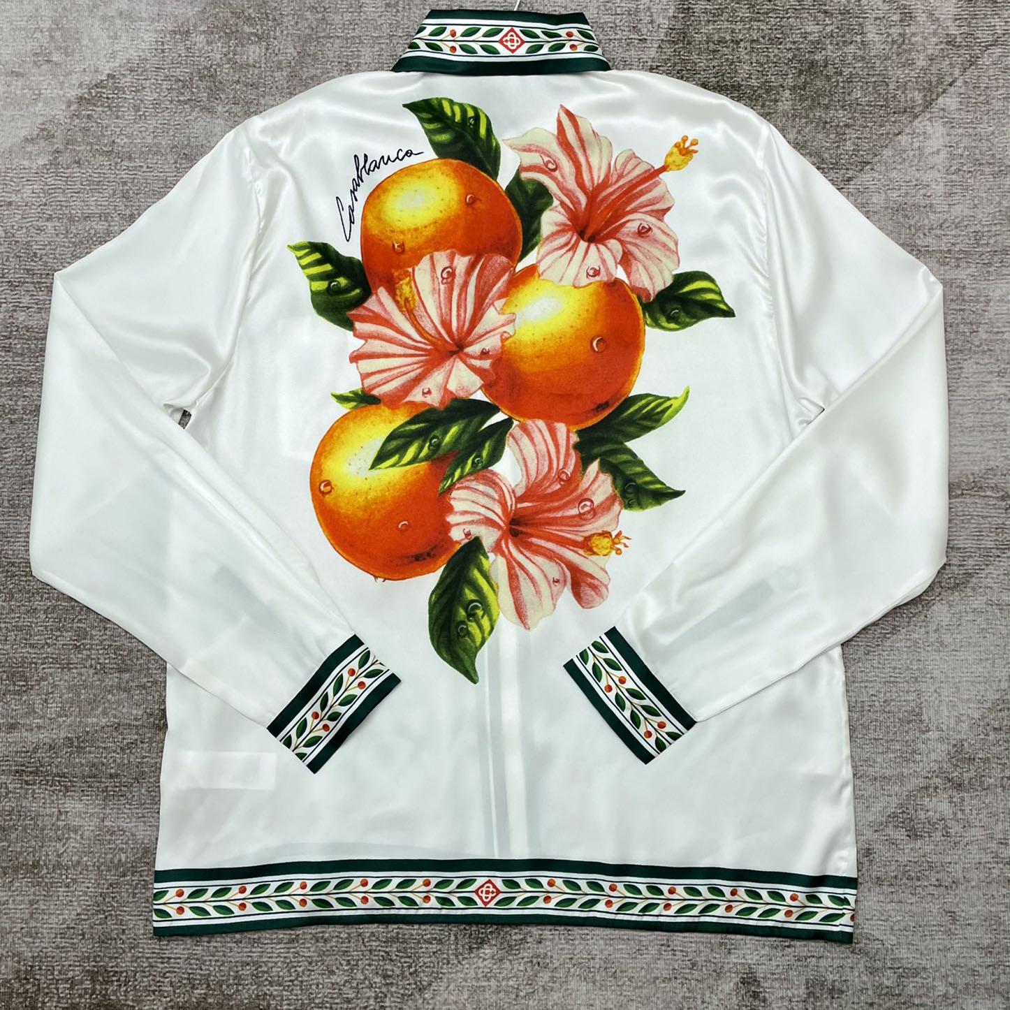 Casablanca Oranges L’amour En Fleur Silk Shirt   CA3461 - PerfectKickZ