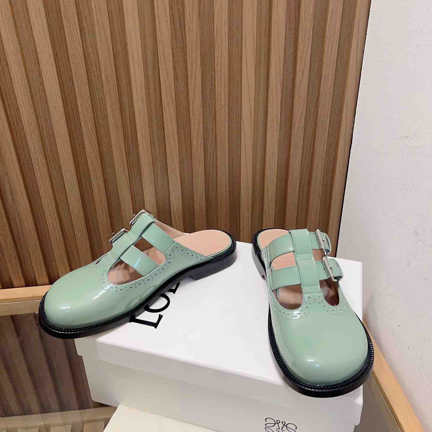 Loewe Campo Mary Jane Mule In Calfskin - PerfectKickZ