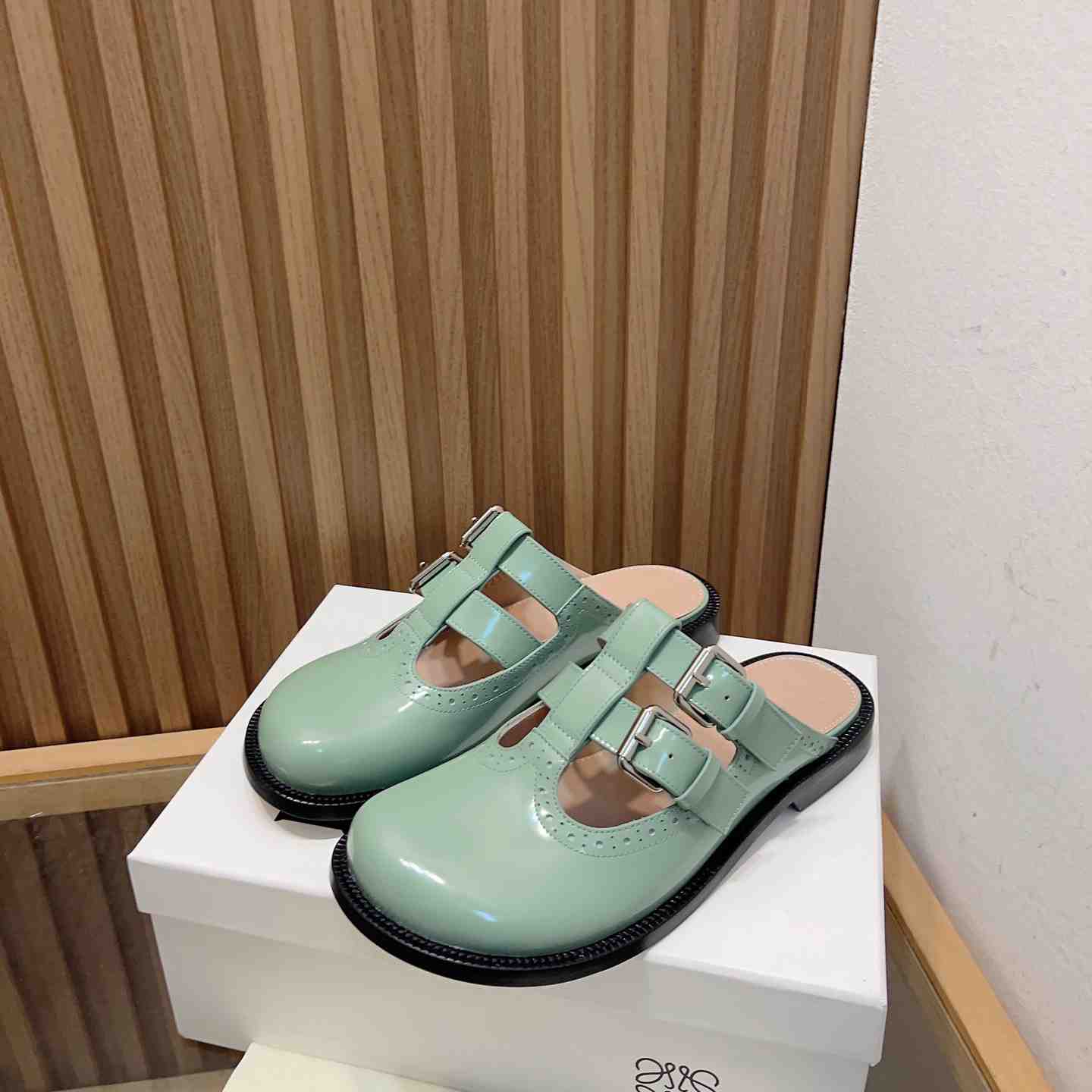 Loewe Campo Mary Jane Mule In Calfskin - PerfectKickZ