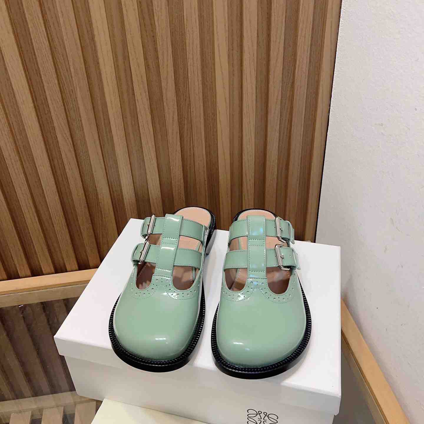 Loewe Campo Mary Jane Mule In Calfskin - PerfectKickZ