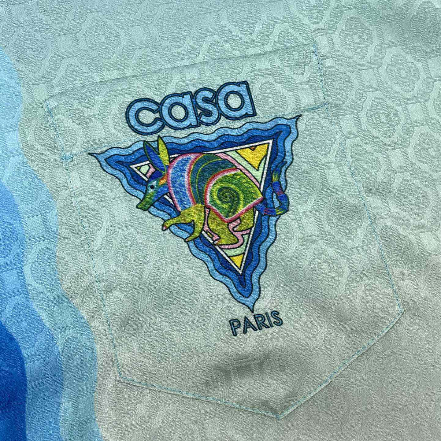 Casablanca Cuban Collar Short Sleeve Graphic Shirt  C2001 - PerfectKickZ