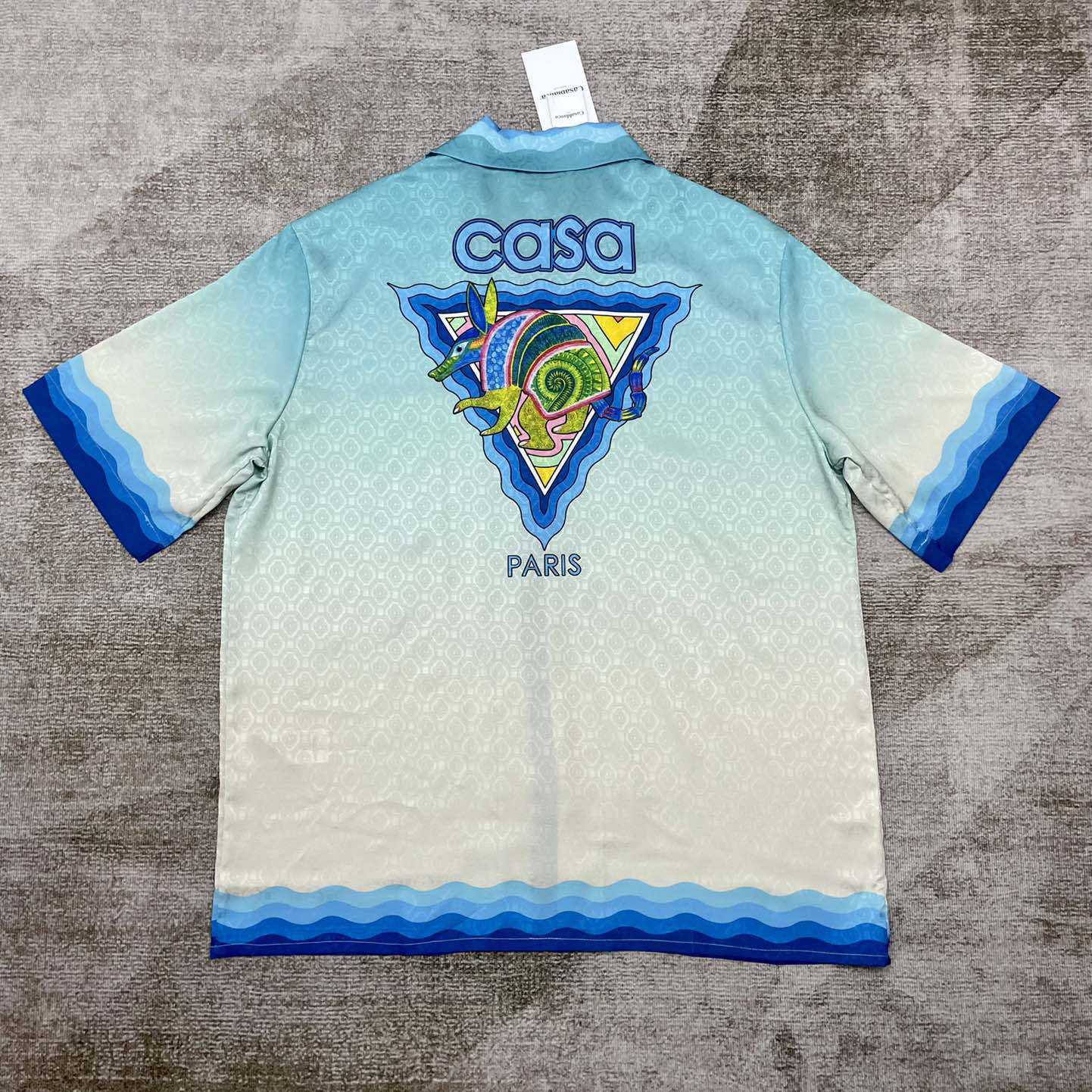 Casablanca Cuban Collar Short Sleeve Graphic Shirt  C2001 - PerfectKickZ
