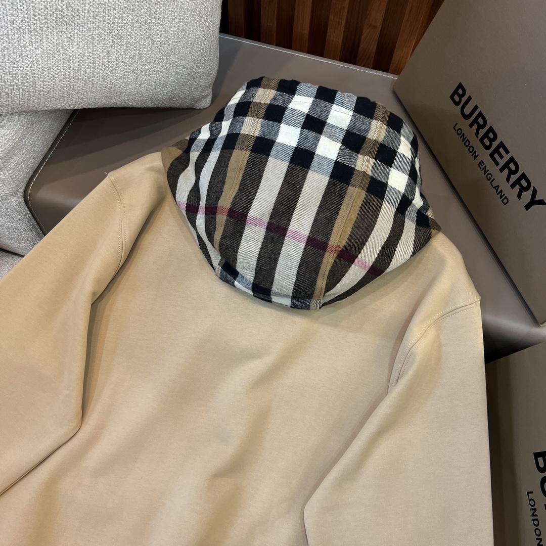 Burberry Check Trim Cotton Blend Hoodie - PerfectKickZ