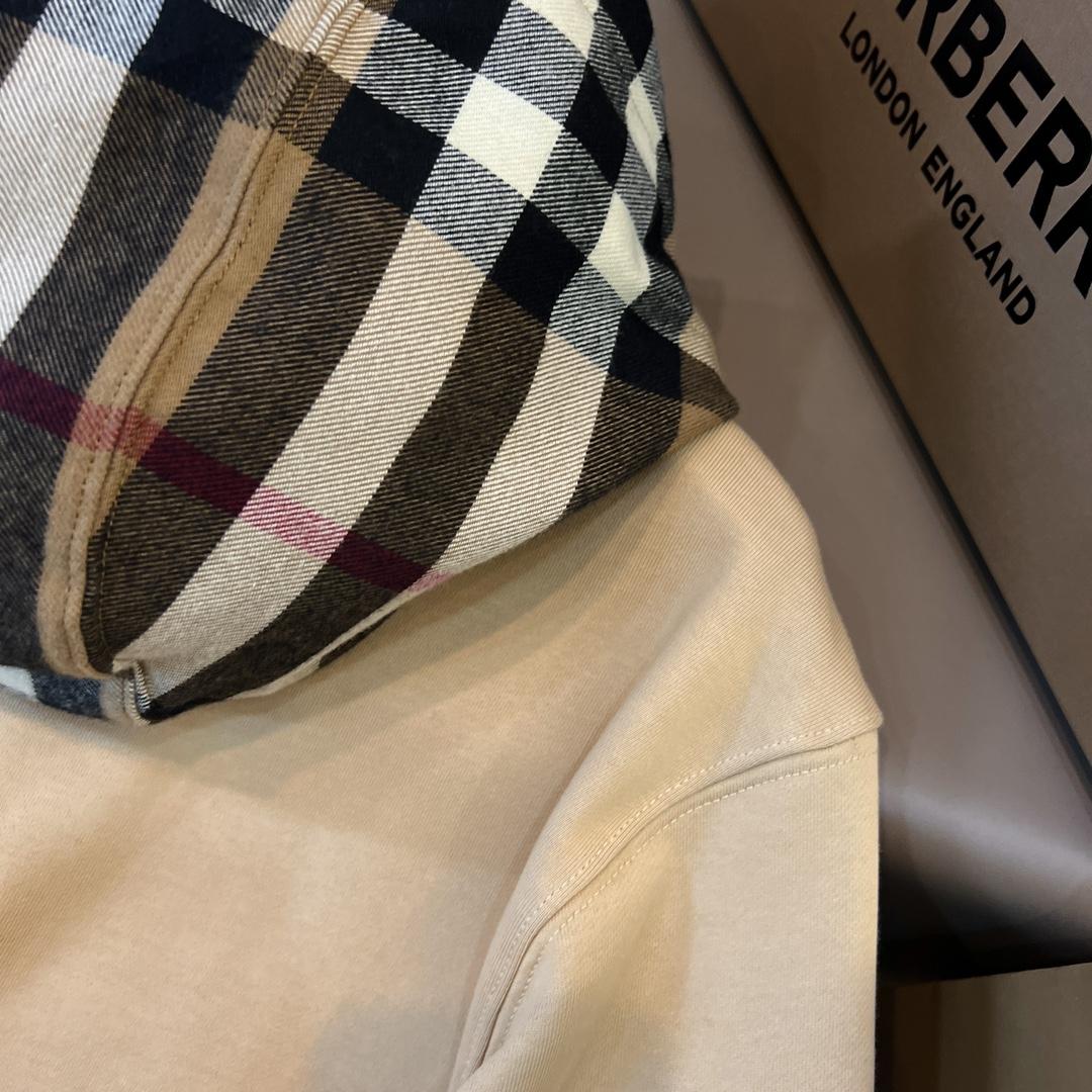 Burberry Check Trim Cotton Blend Hoodie - PerfectKickZ
