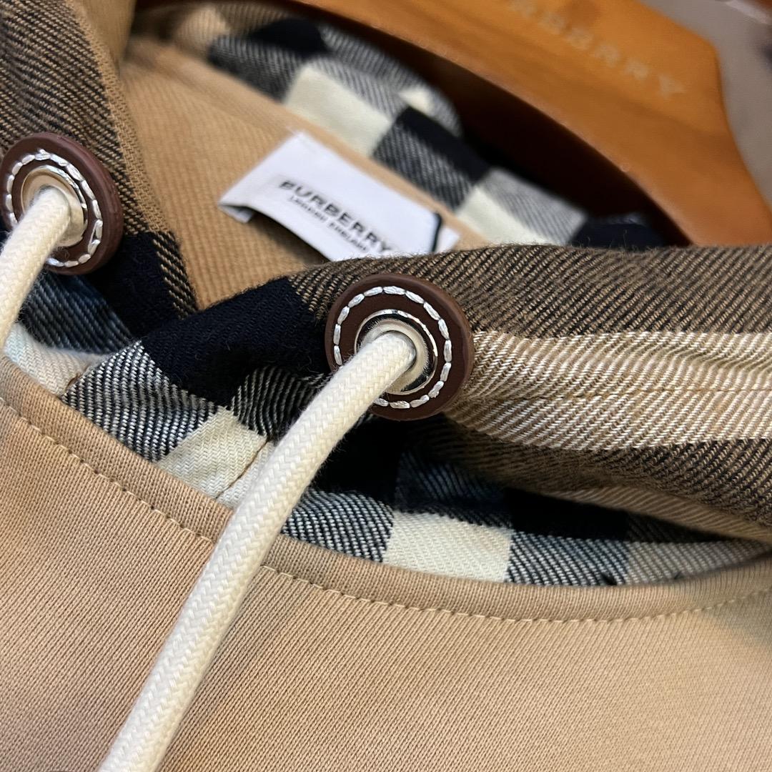 Burberry Check Trim Cotton Blend Hoodie - PerfectKickZ