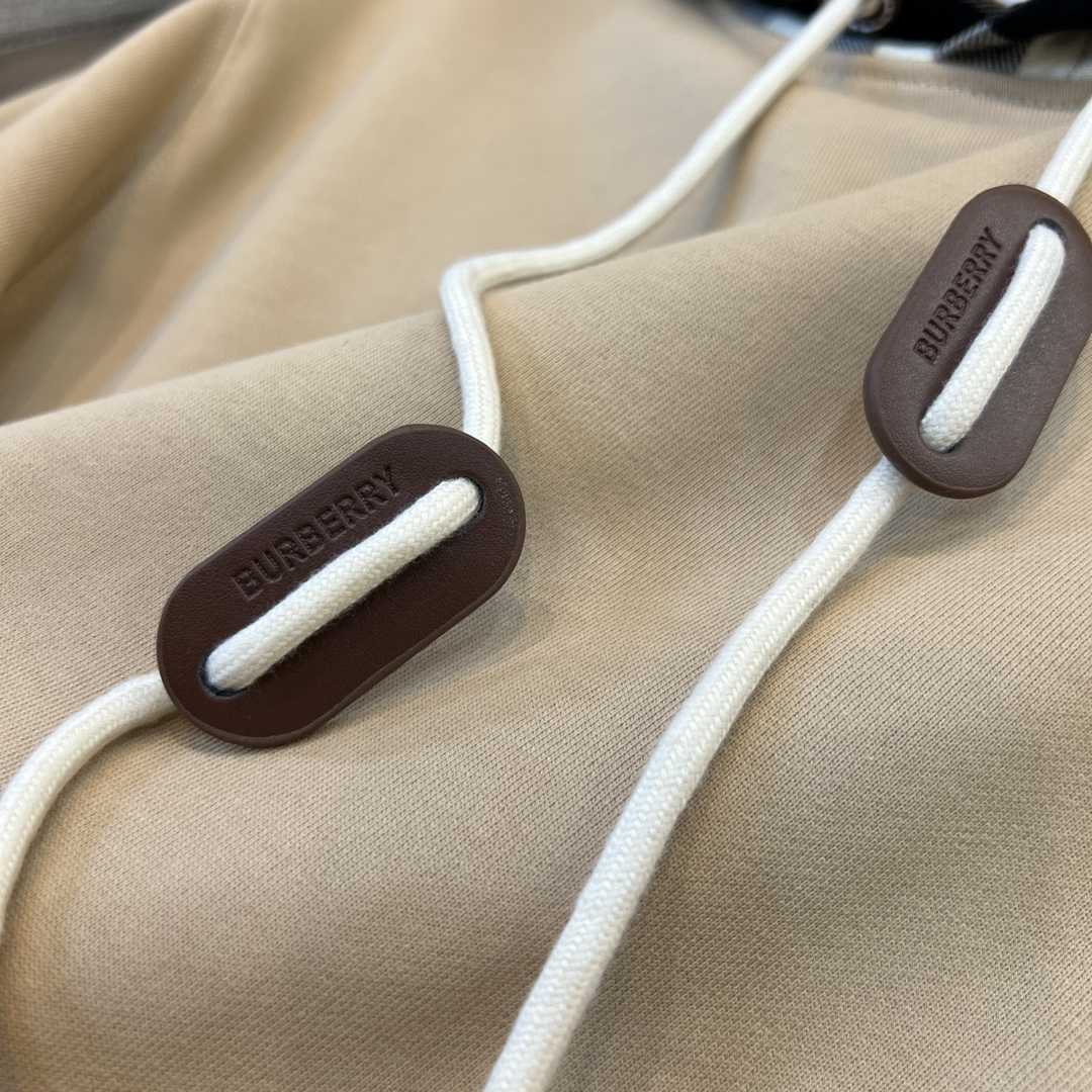 Burberry Check Trim Cotton Blend Hoodie - PerfectKickZ