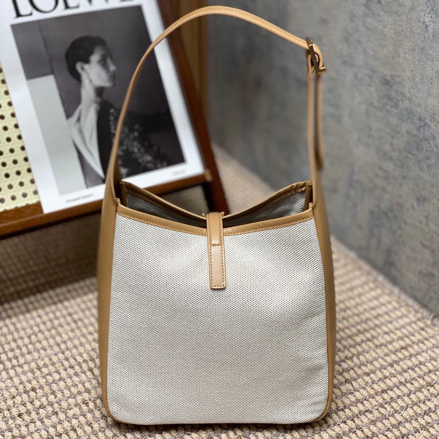 Saint Laurent LE 5 À 7 Small Supple In Canvas And Smooth Leather - PerfectKickZ