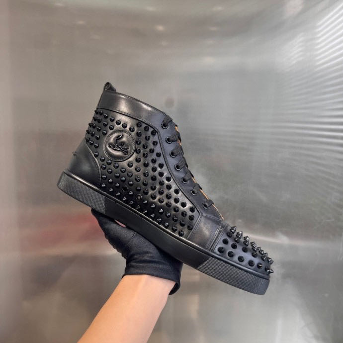 Christian Louboutin High Top Sneaker In Black - PerfectKickZ