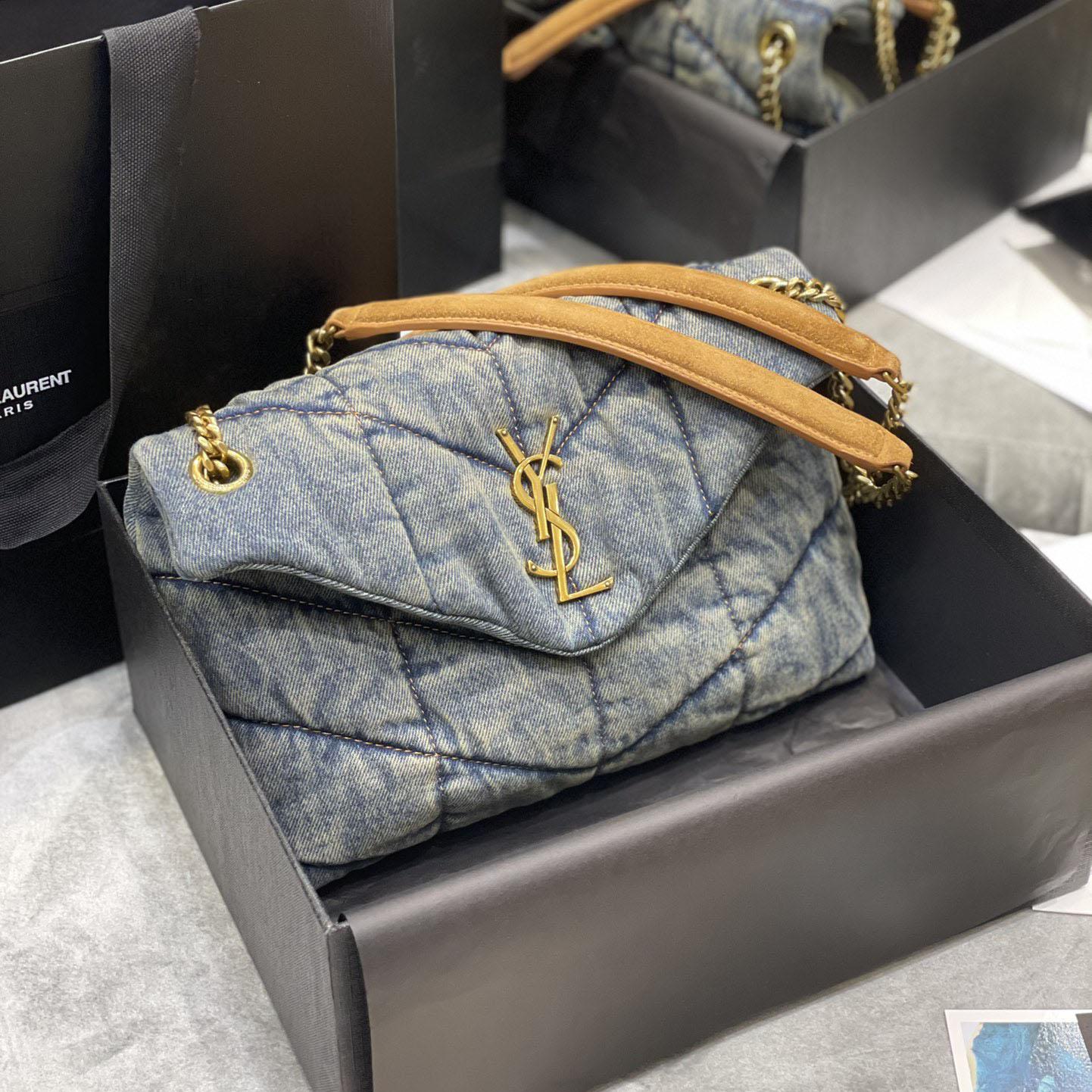 Saint Laurent Puffer Toy In Denim （29×17×11cm） - PerfectKickZ