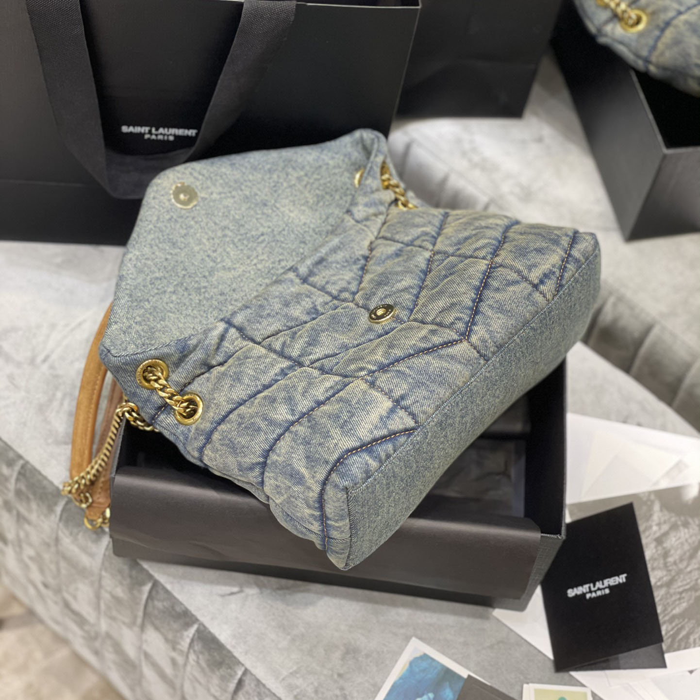 Saint Laurent Puffer Toy In Denim （29×17×11cm） - PerfectKickZ