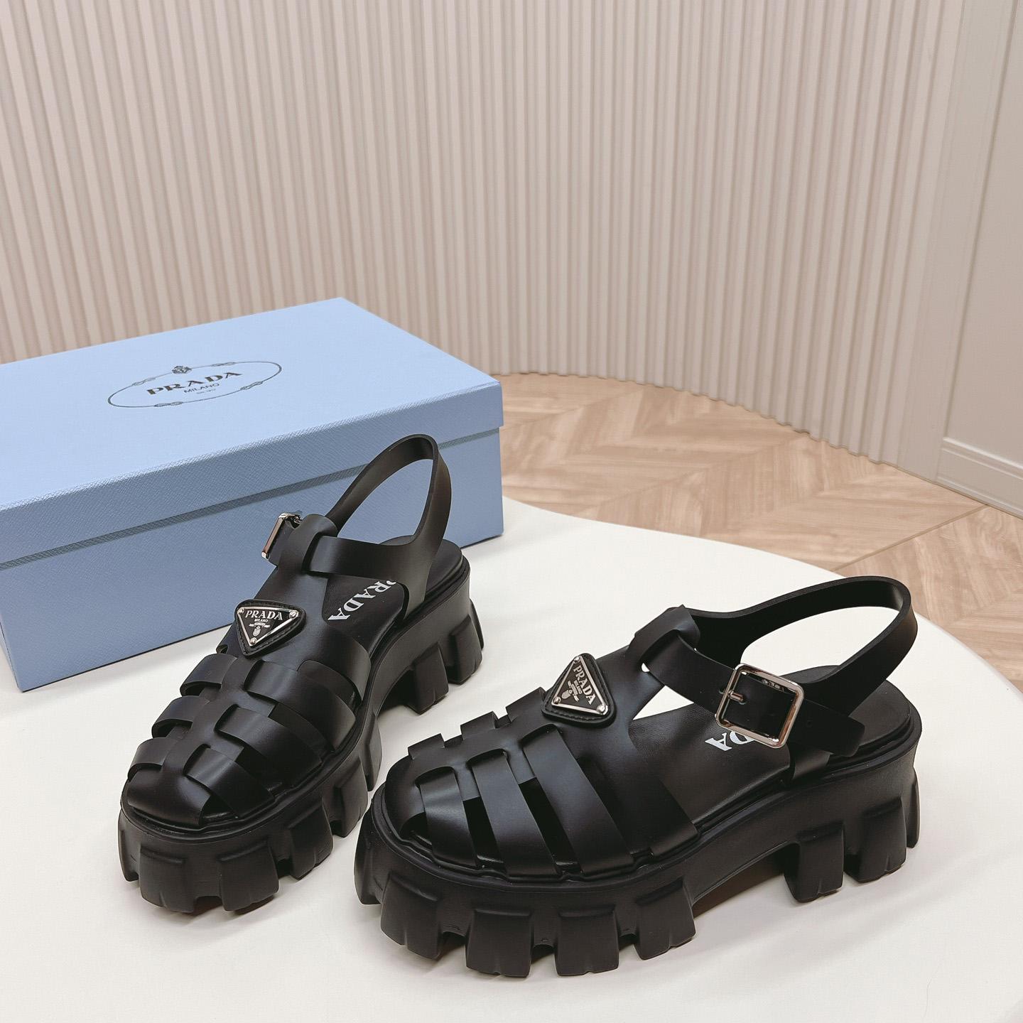 Prada Rubber Monolith Sandals - PerfectKickZ