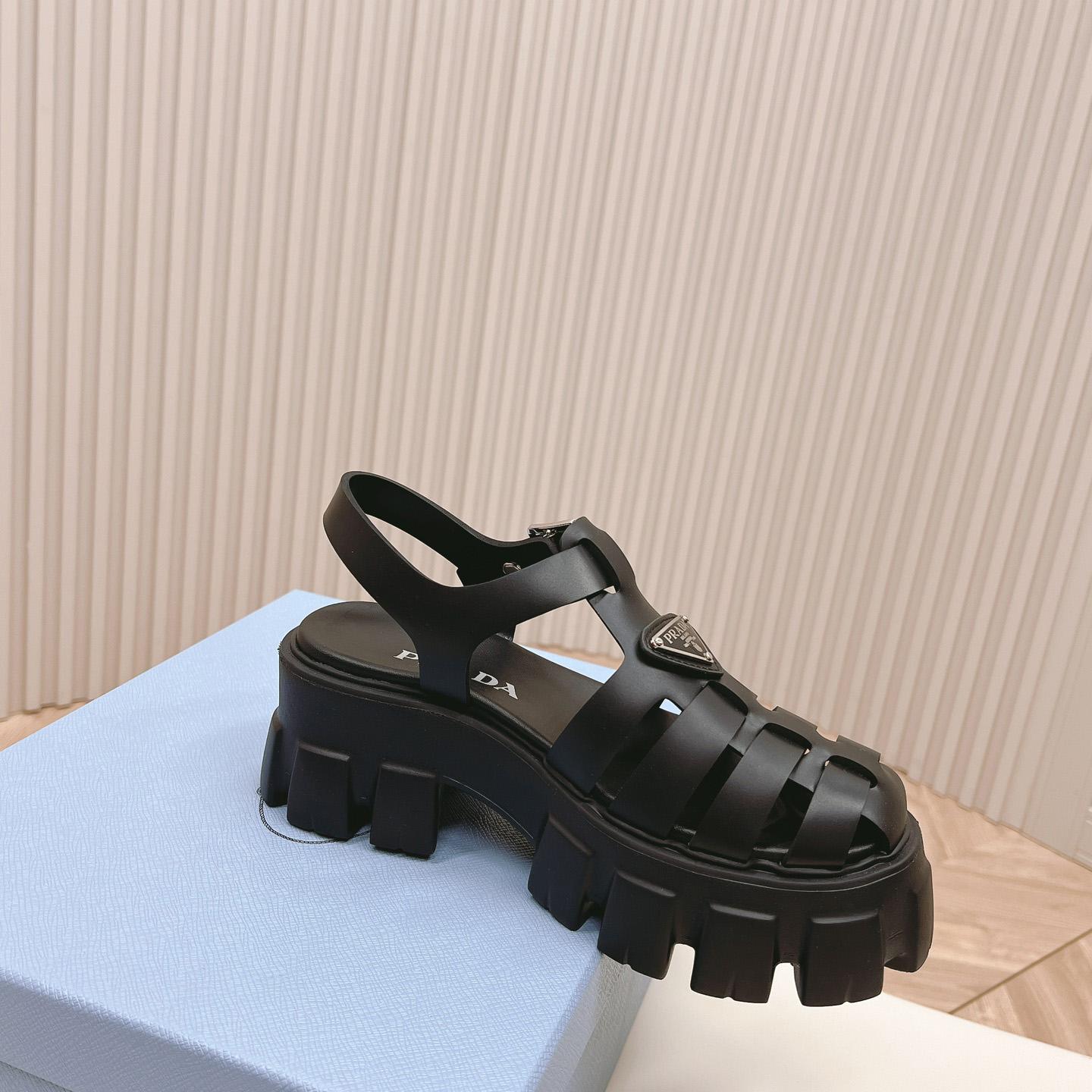 Prada Rubber Monolith Sandals - PerfectKickZ