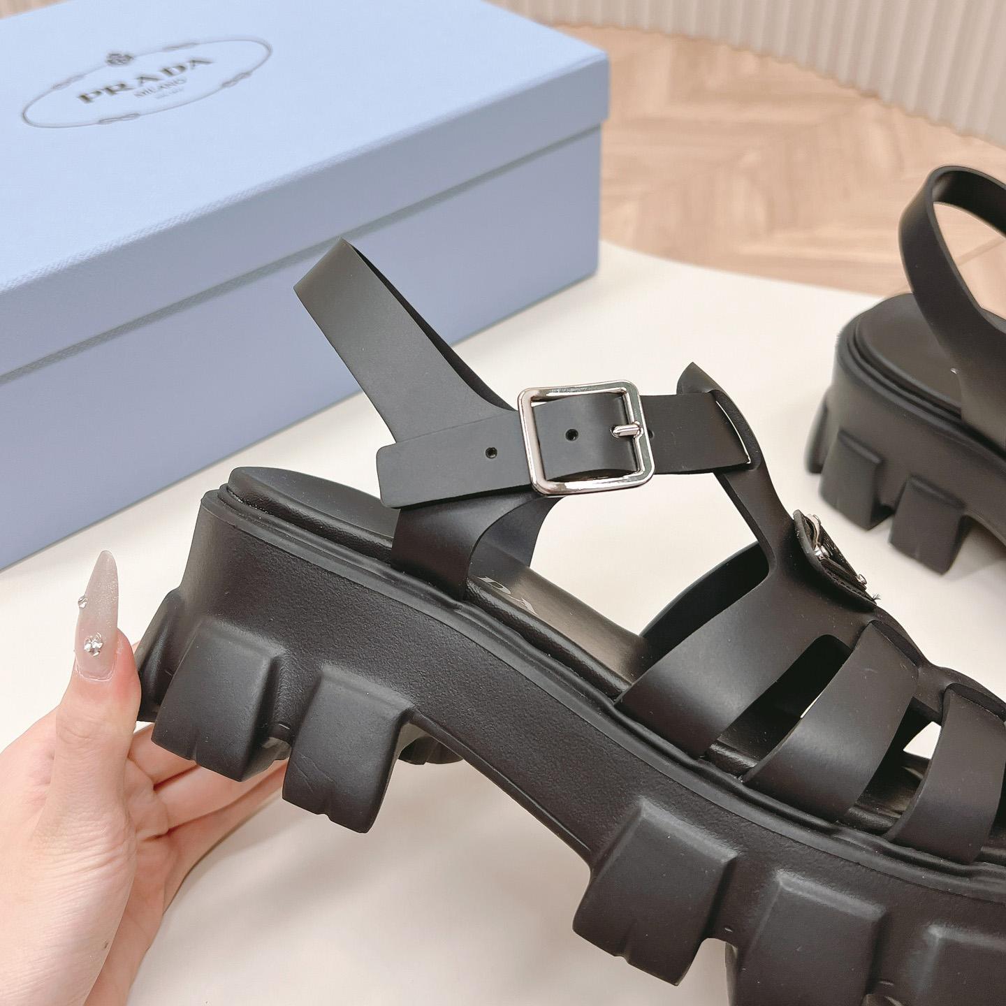 Prada Rubber Monolith Sandals - PerfectKickZ