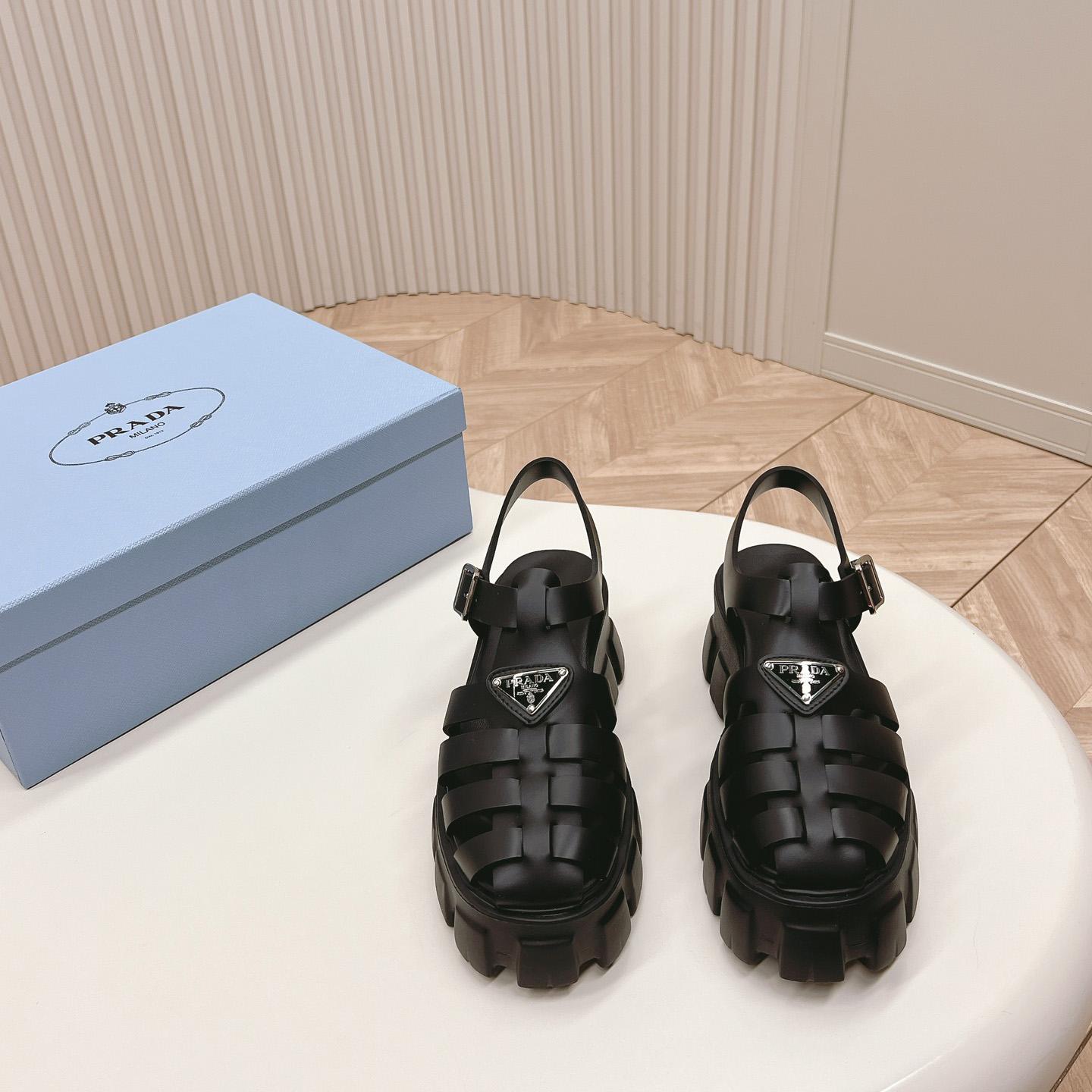 Prada Rubber Monolith Sandals - PerfectKickZ