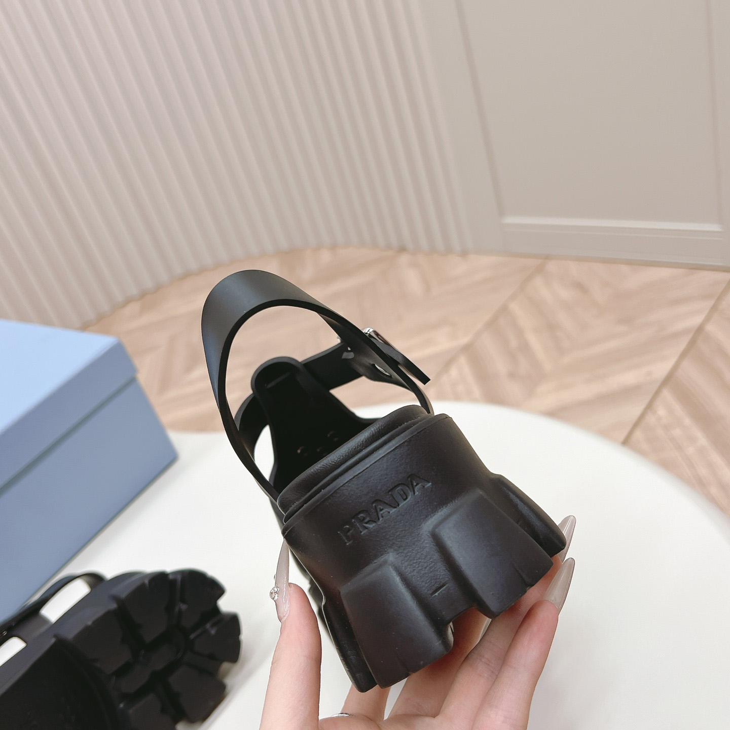Prada Rubber Monolith Sandals - PerfectKickZ