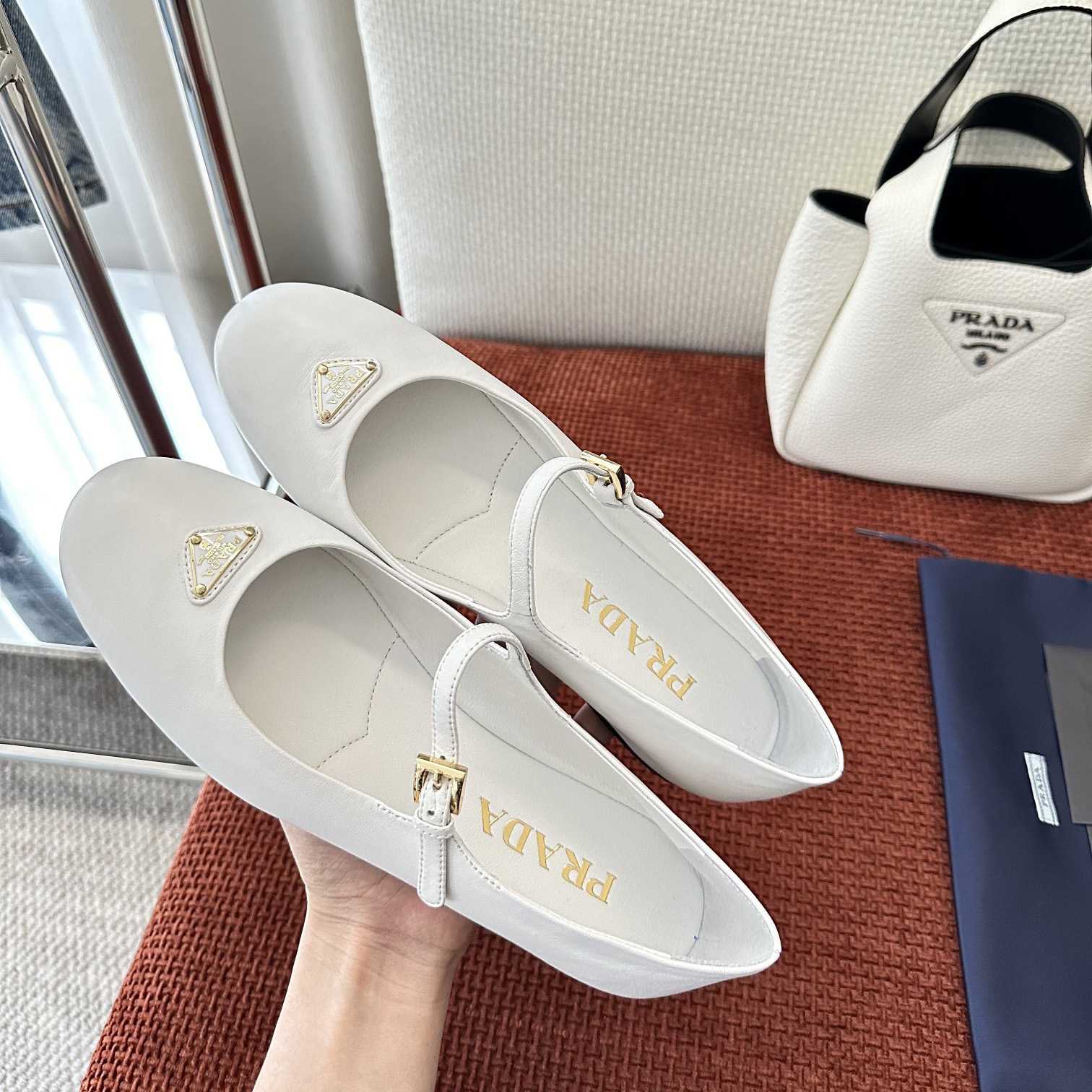 Prada Nappa Leather Ballerinas - PerfectKickZ
