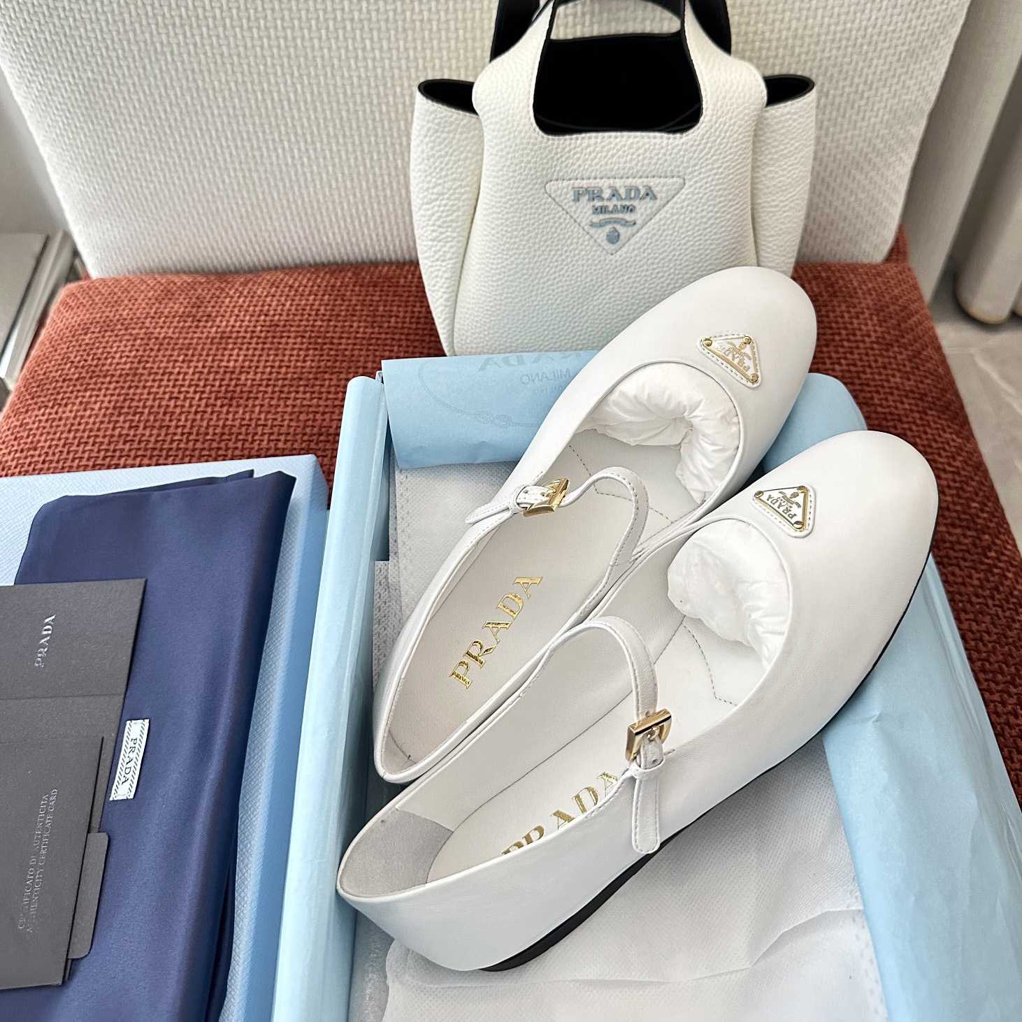 Prada Nappa Leather Ballerinas - PerfectKickZ