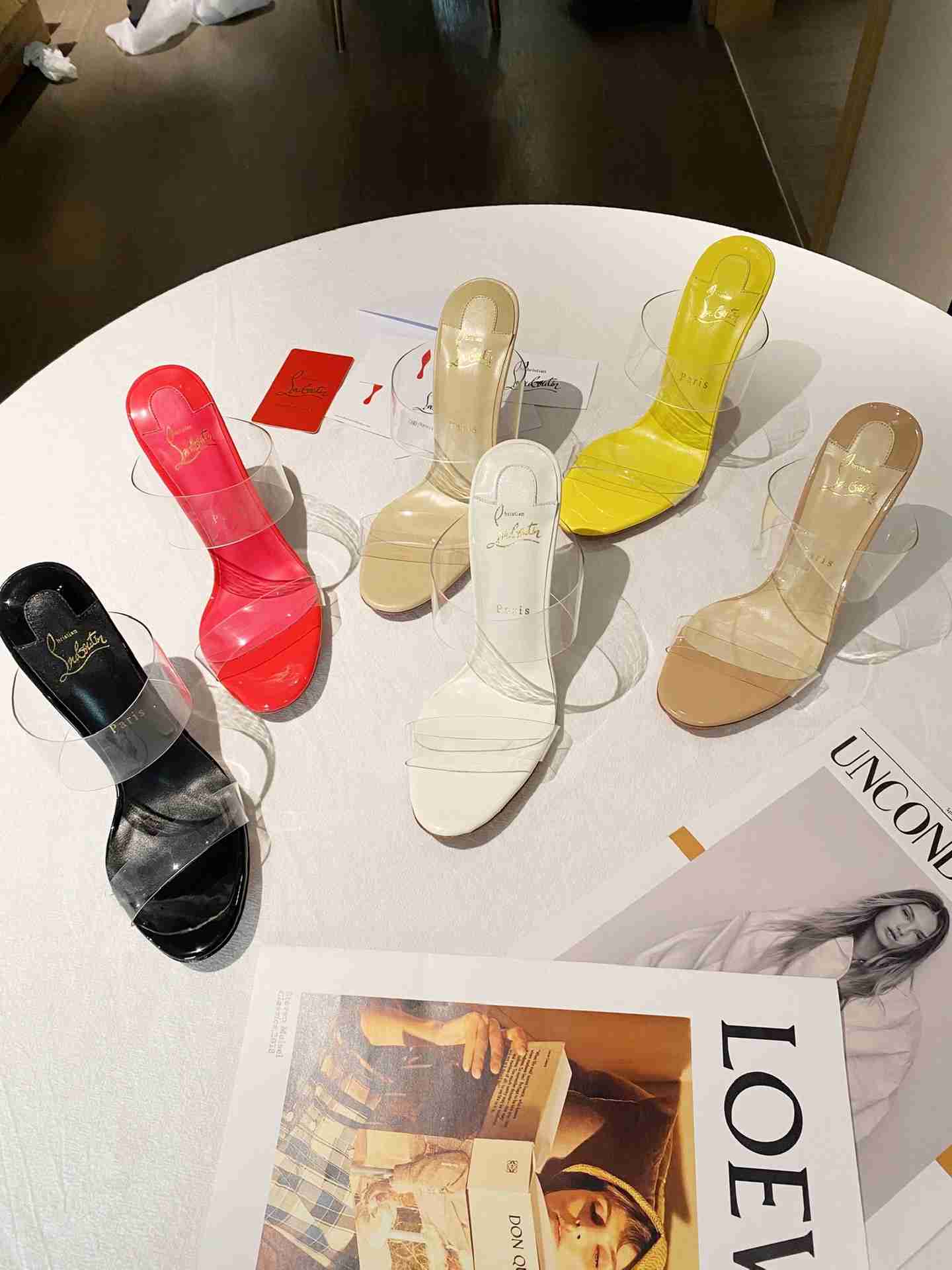 Christian Louboutin Just Nothing Clear Red Sole Slide Sandals - PerfectKickZ