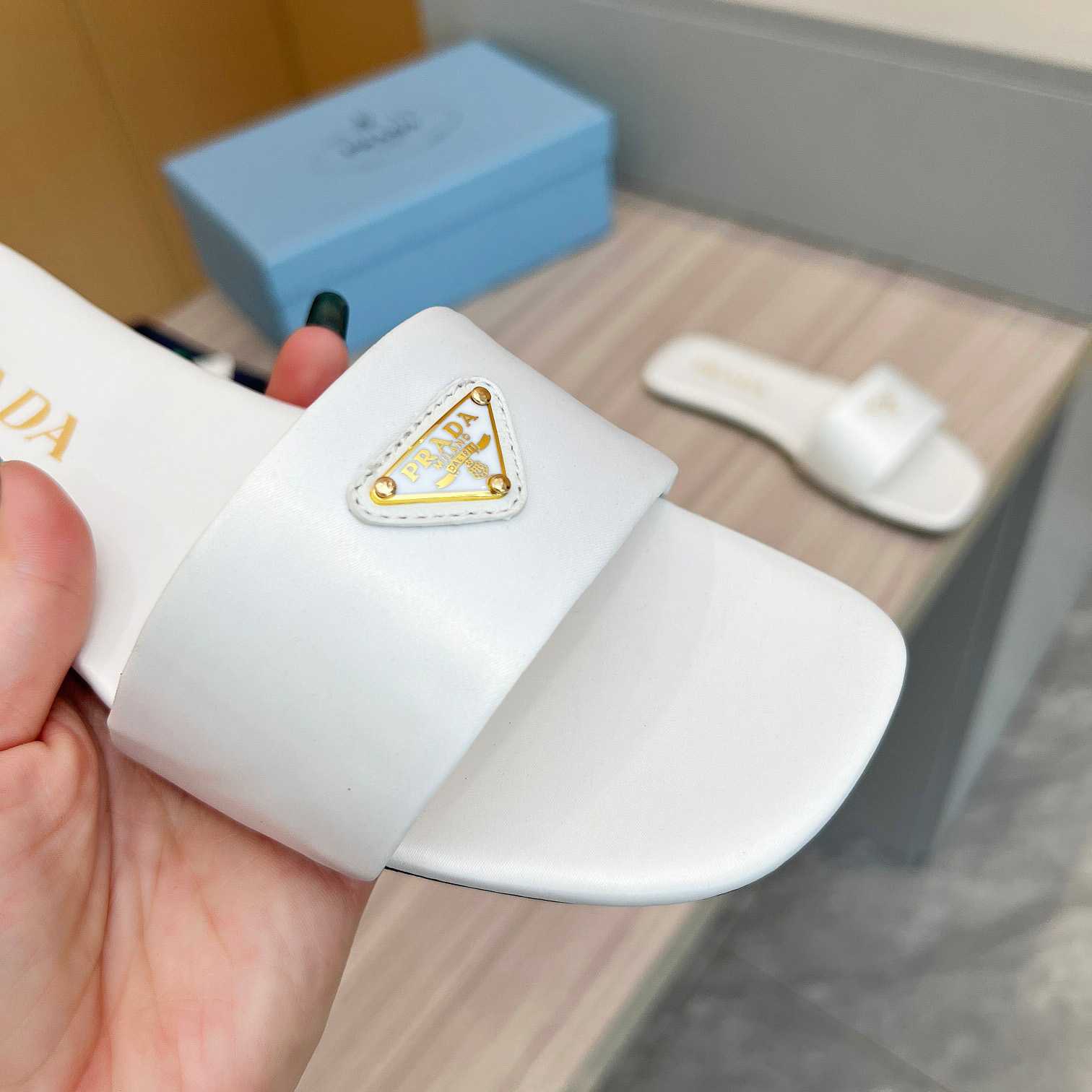 Prada Leather Slides - 