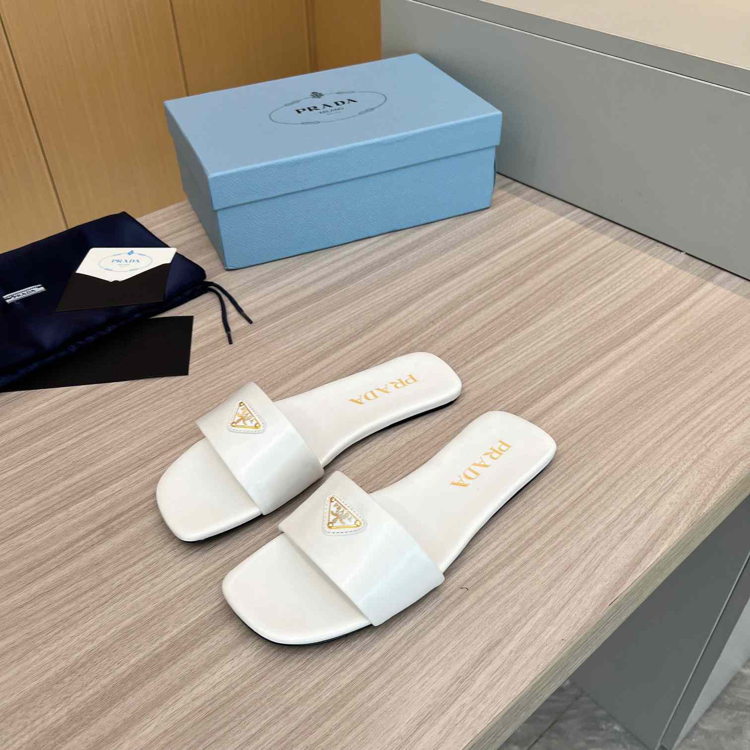 Prada Leather Slides - 