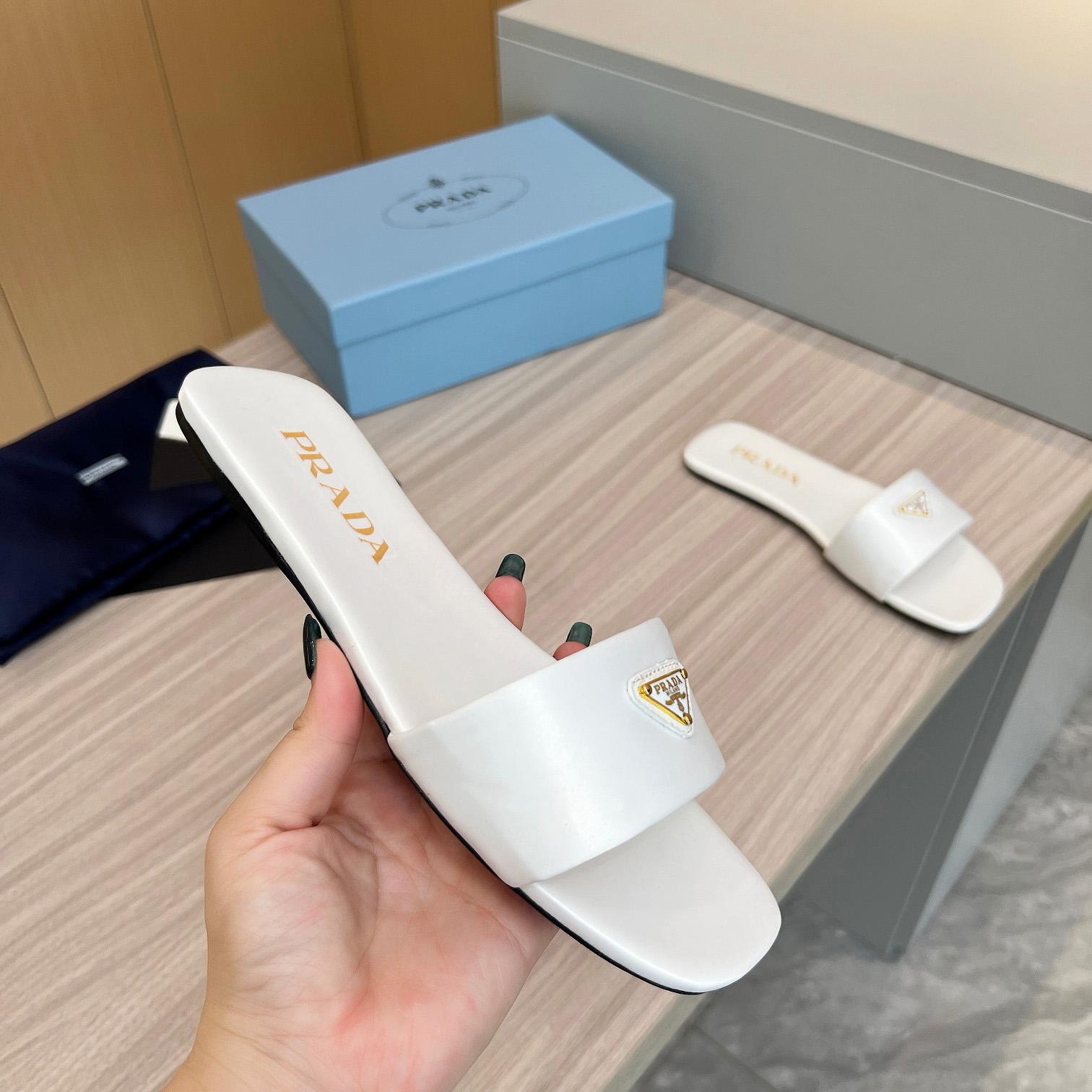 Prada Leather Slides - 