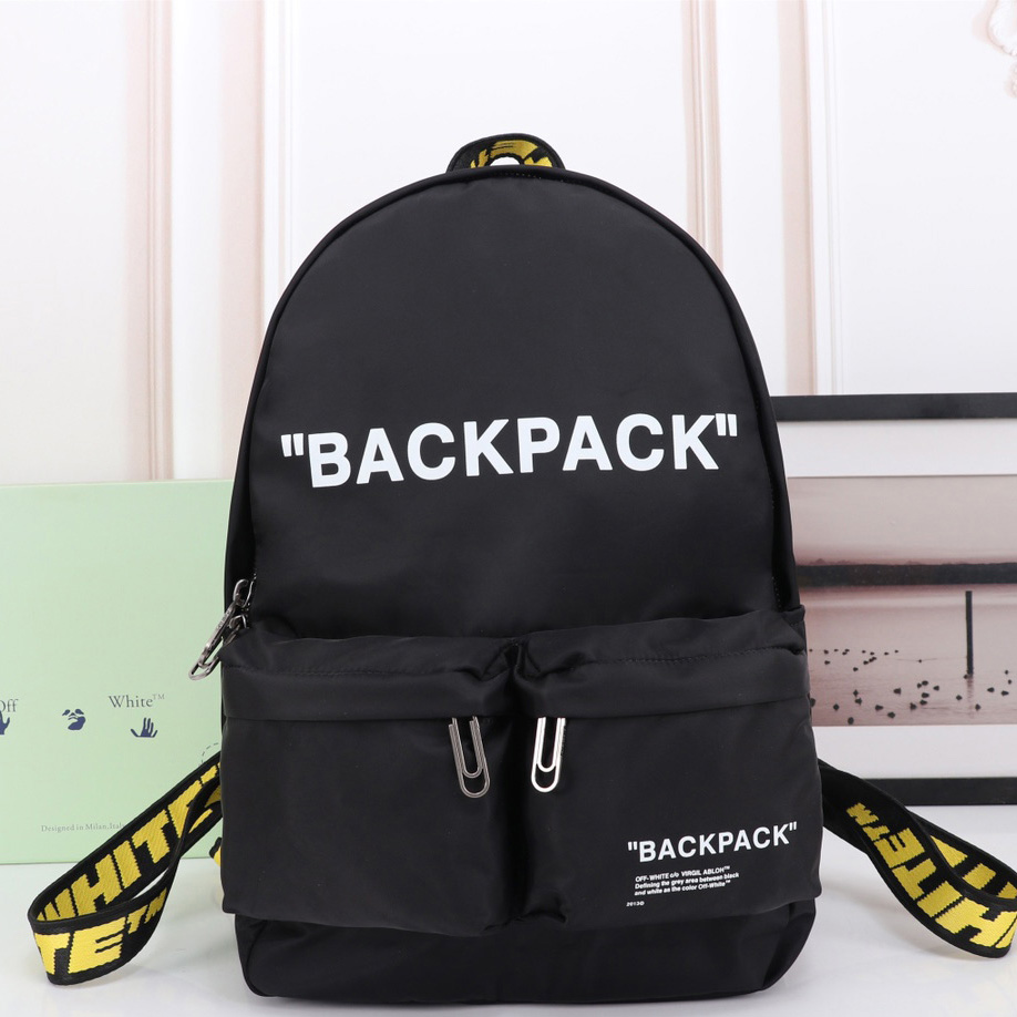 Off White Quote Nylon Backpack  （31×13×47.5cm） - PerfectKickZ