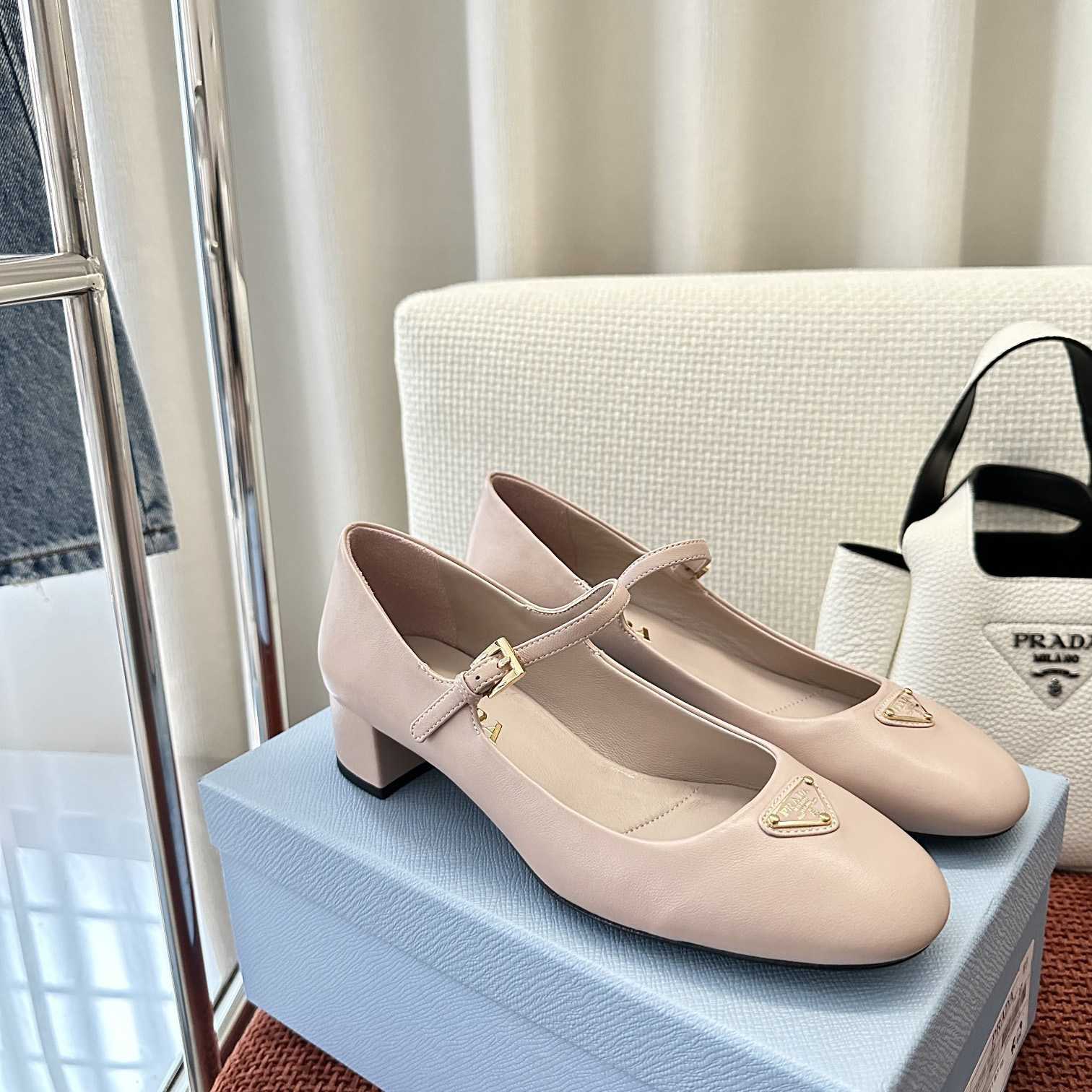 Prada Nappa Leather Mary Jane Pumps - PerfectKickZ