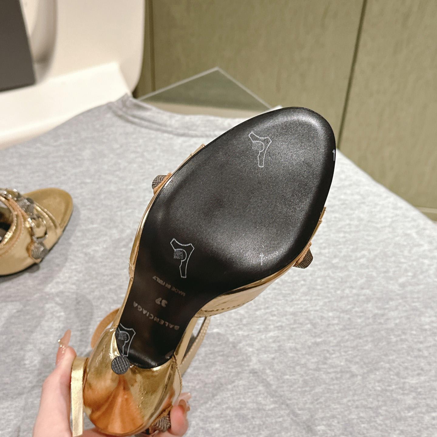 Balenciaga Cagole 110mm Metallic-finish Sandals - PerfectKickZ