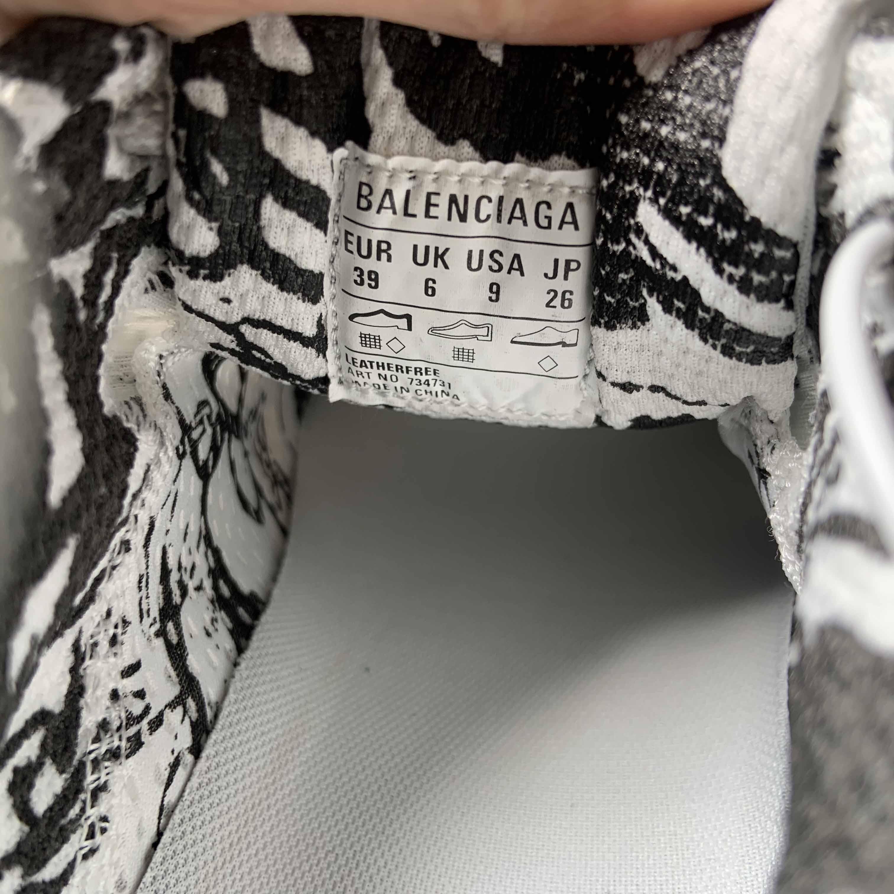Balenciaga 3XL Extreme Graffiti Sneaker In White And Black  - PerfectKickZ